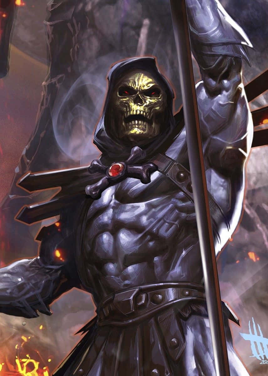 Skeletor, skeleton, dark armor, SD Phone Wallpaper