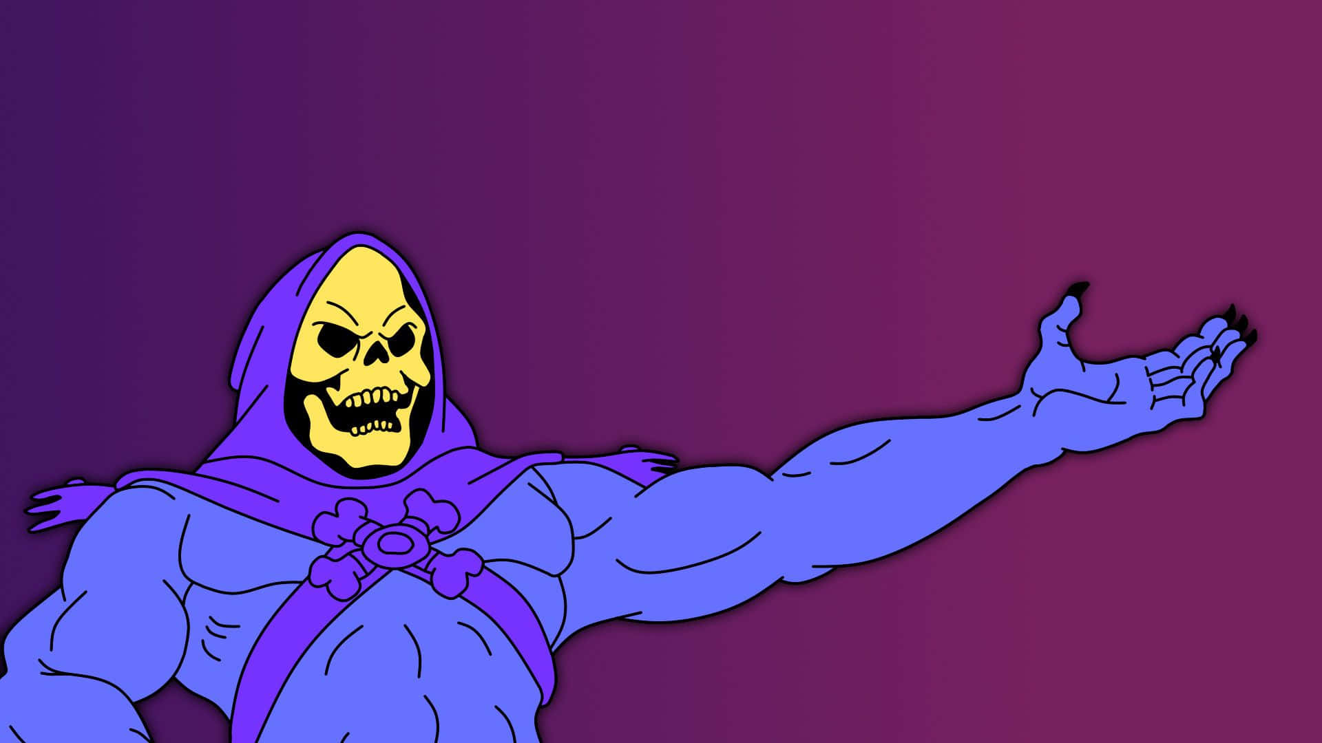 Skeletor, purple robe, blue body, Full HD Desktop Wallpaper