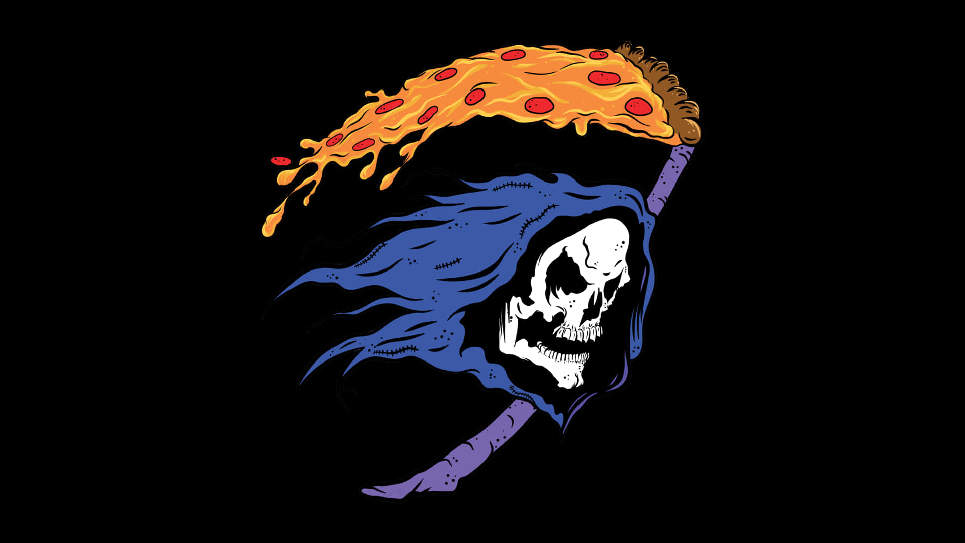 Skeletor, blue hood, purple scythe, Full HD Desktop Wallpaper