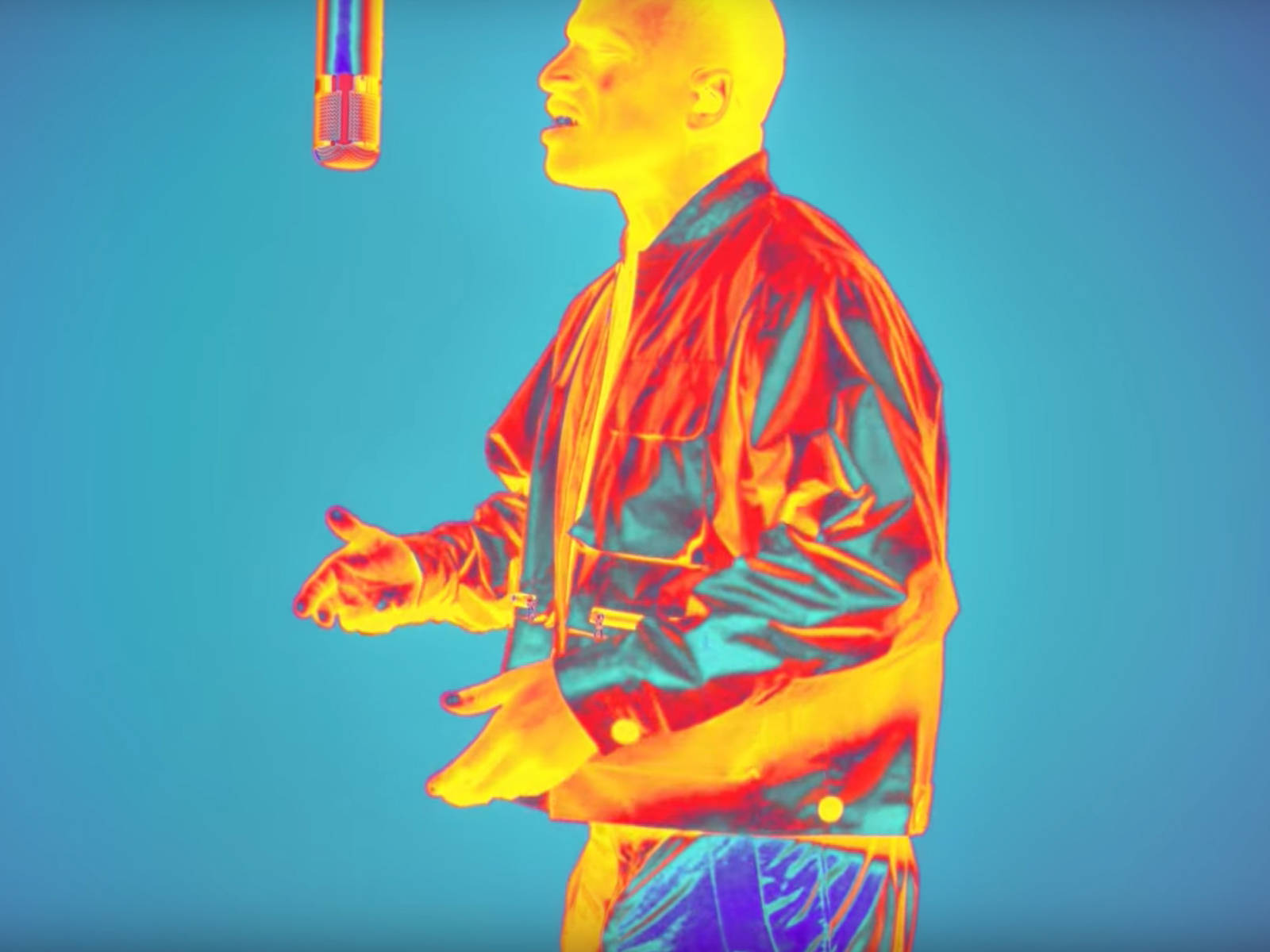 Skepta, thermal filter, shiny jacket, HD Desktop Wallpaper