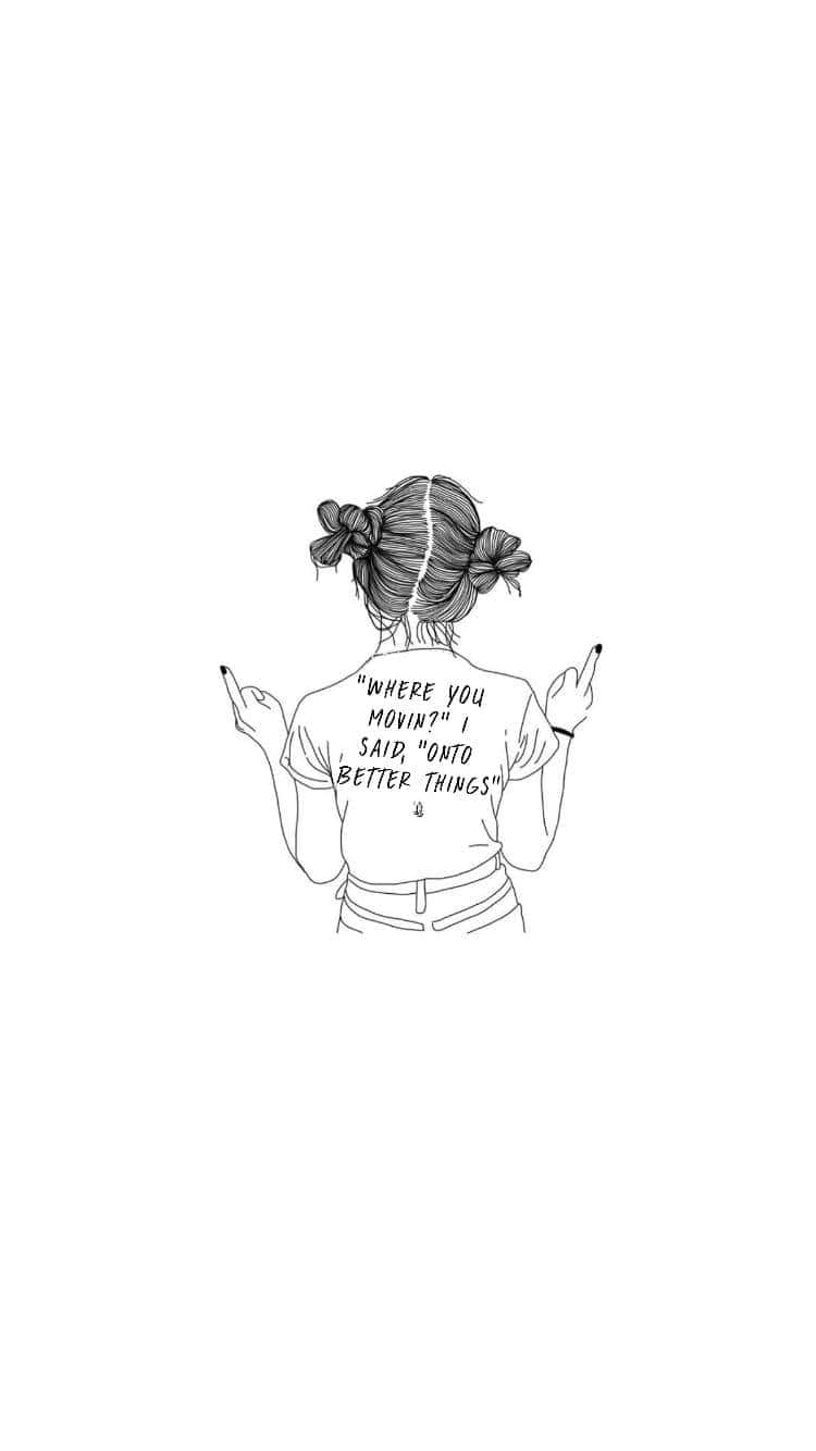 Sketches, minimalist line-art sketch, person from behind, HD Phone Wallpaper