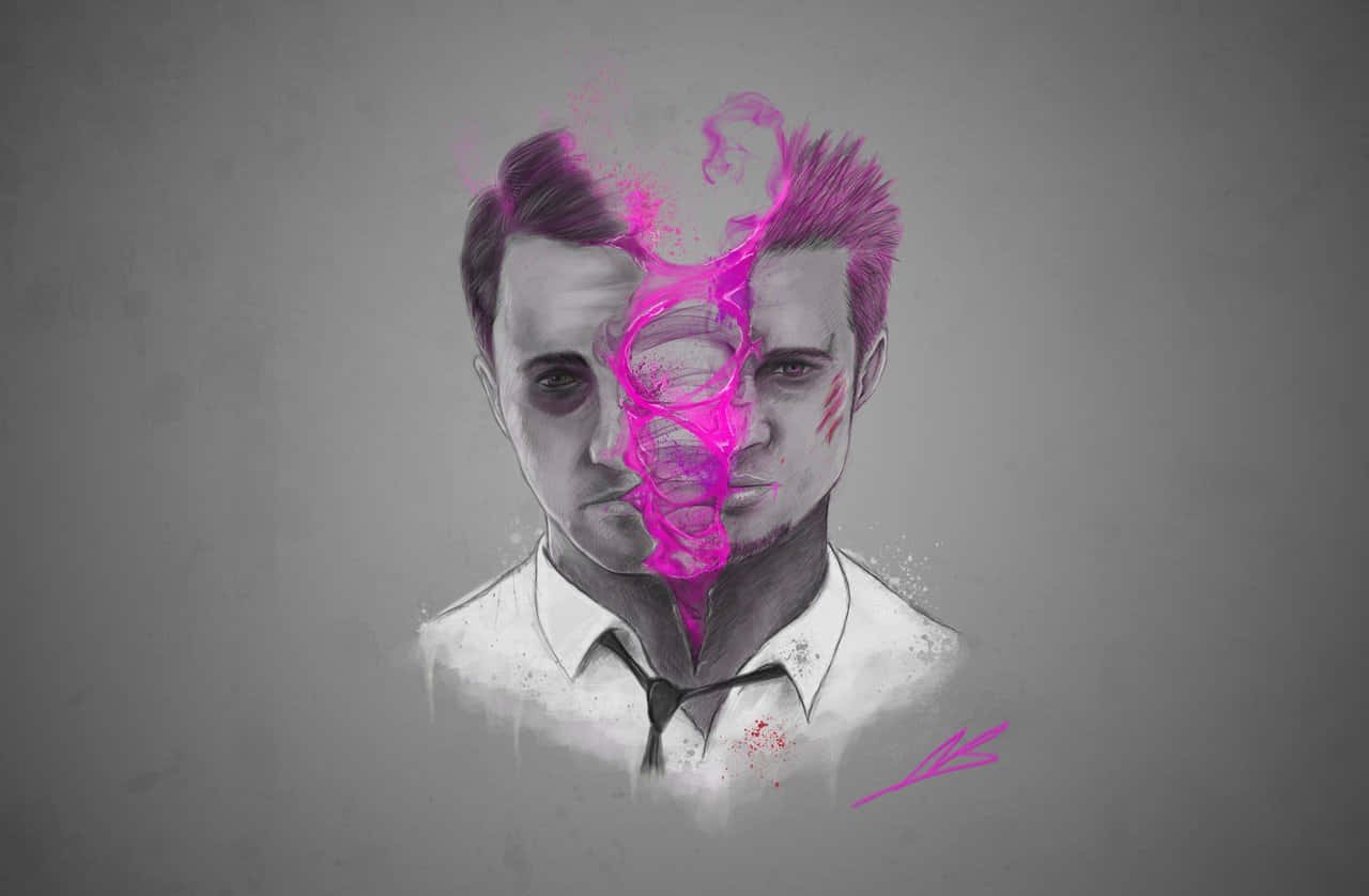 Abstract Human Sketch, monochrome portrait, man, HD Desktop Wallpaper