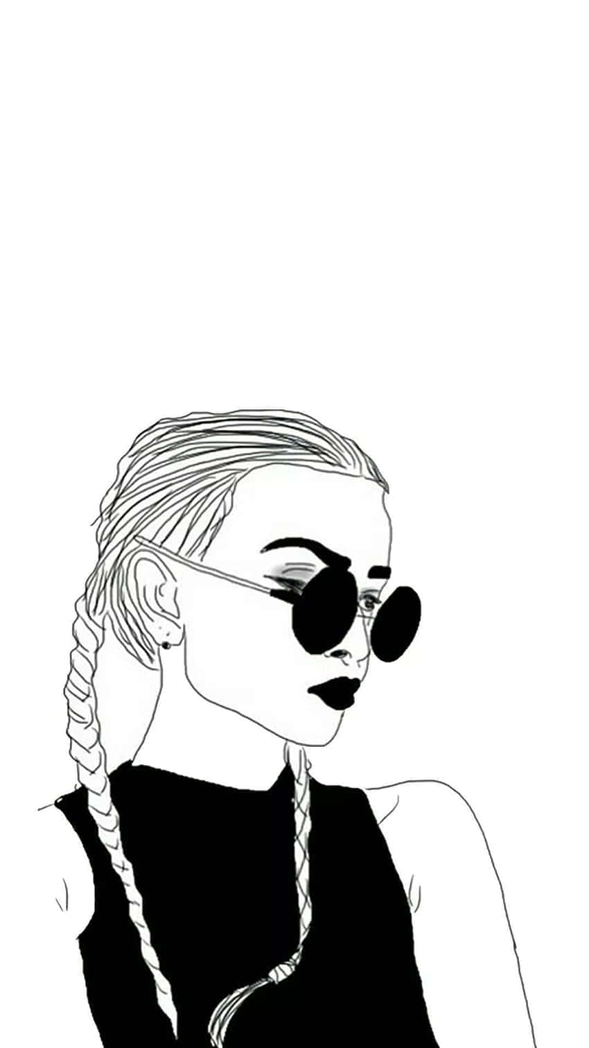 Abstract Pen and Ink Sketches, black and white line art, woman, HD Phone Wallpaper