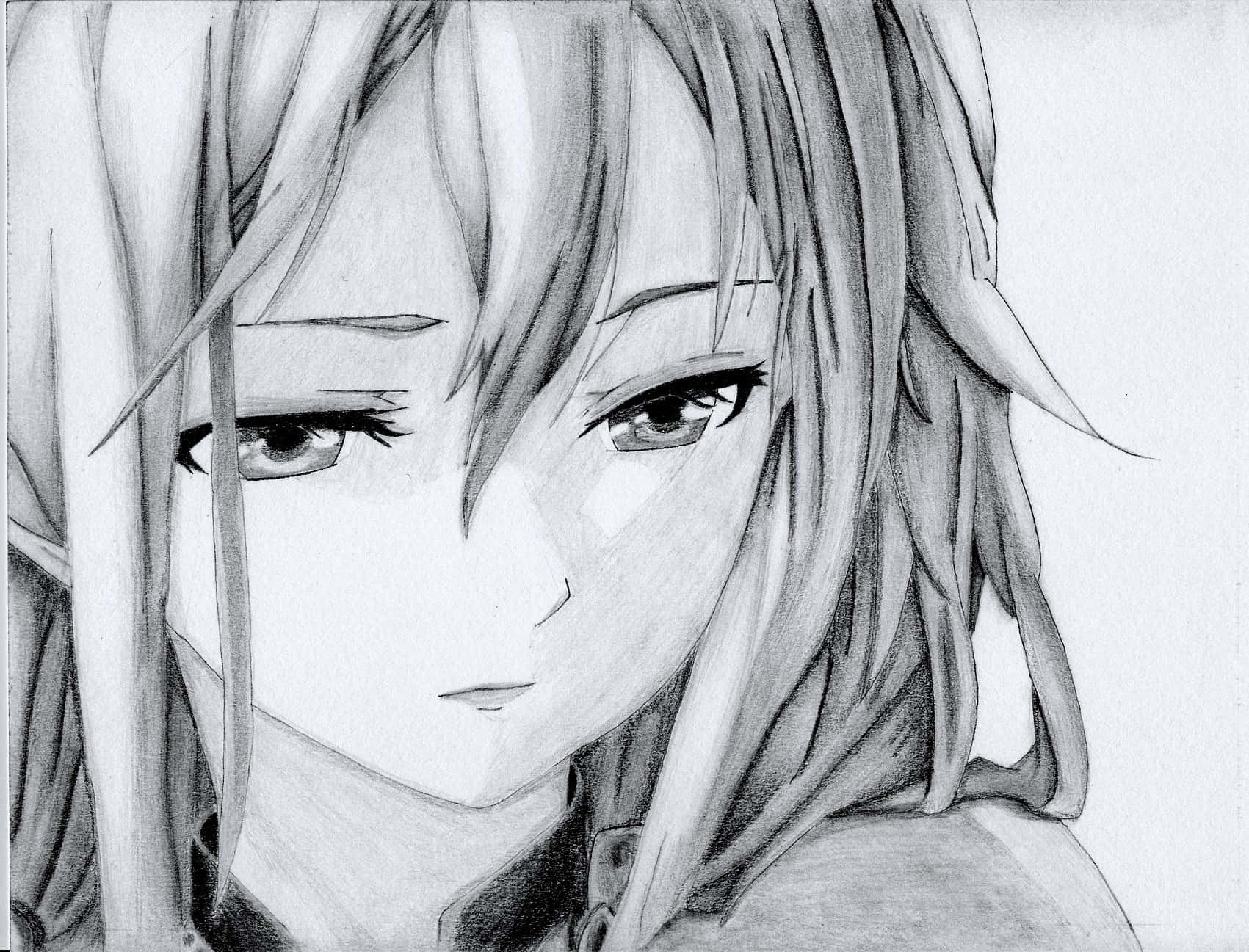 anime-style girl, long layered hair, expressive eyes, HD Desktop Wallpaper
