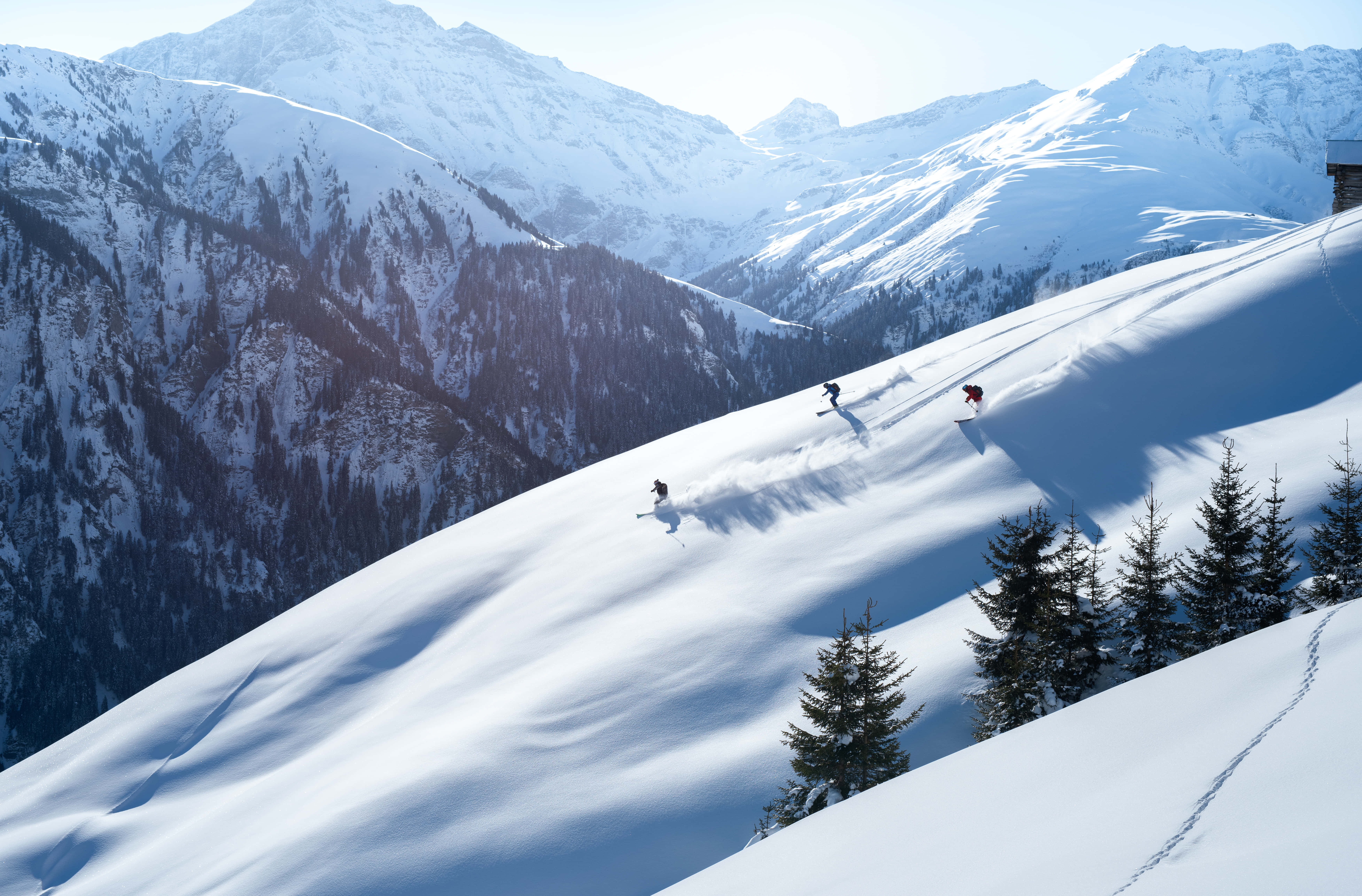 ski mountain, snowy mountain slope, fresh powder, 5K Desktop Wallpaper