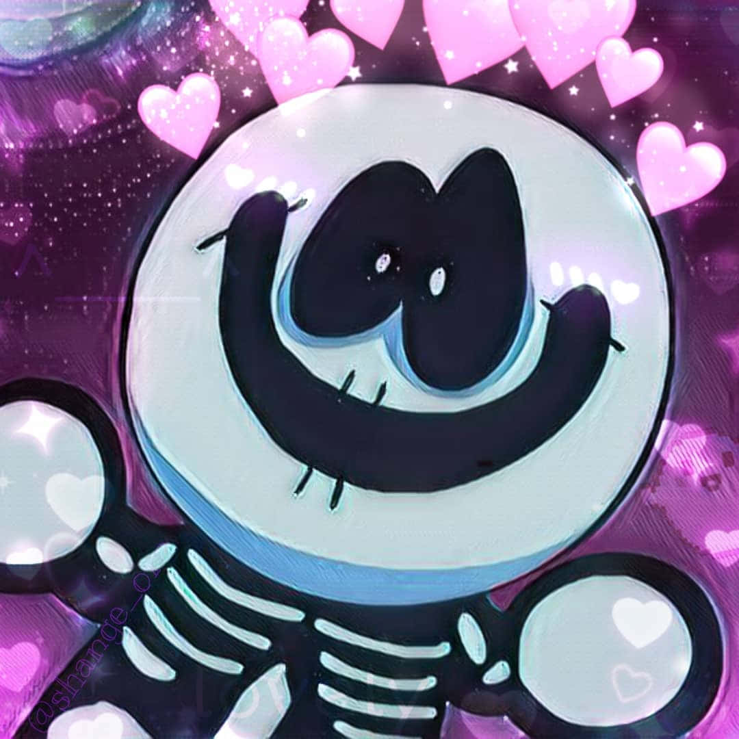 Skid And Pump, love hearts, cartoon skeleton astronaut, SD Desktop Wallpaper