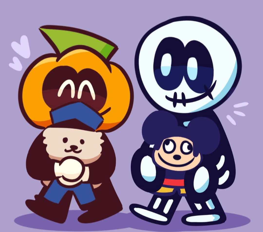 Skid And Pump, cartoon friends, pumpkin-headed, SD Desktop Wallpaper