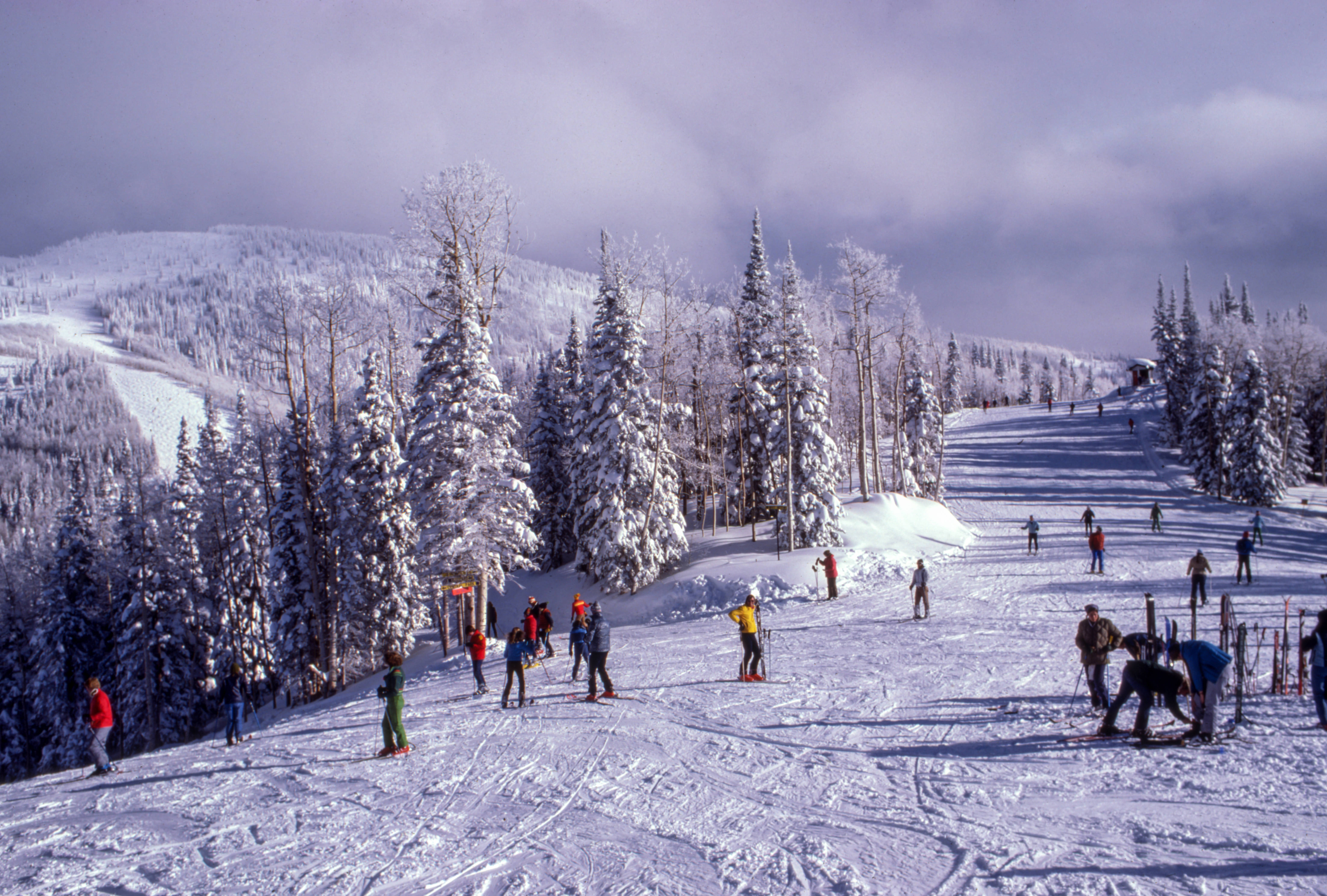 Skiing, freezing mountain, snowy slope, 5K Desktop Wallpaper