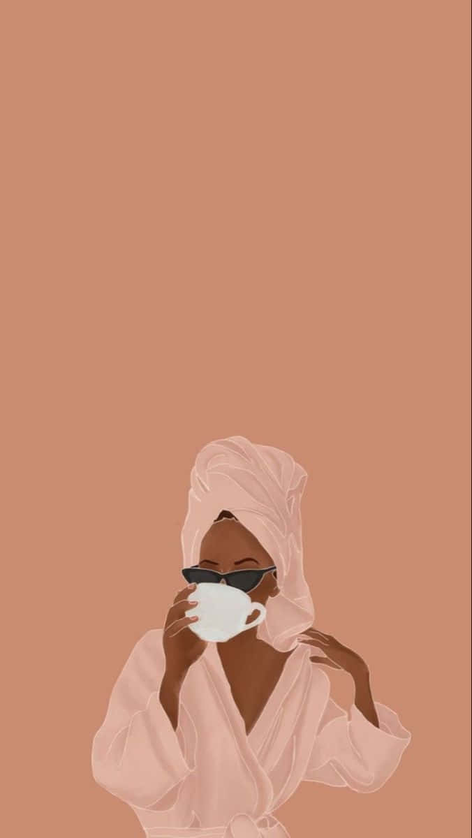 pink robe, towel wrap, black sunglasses, SD Phone Wallpaper