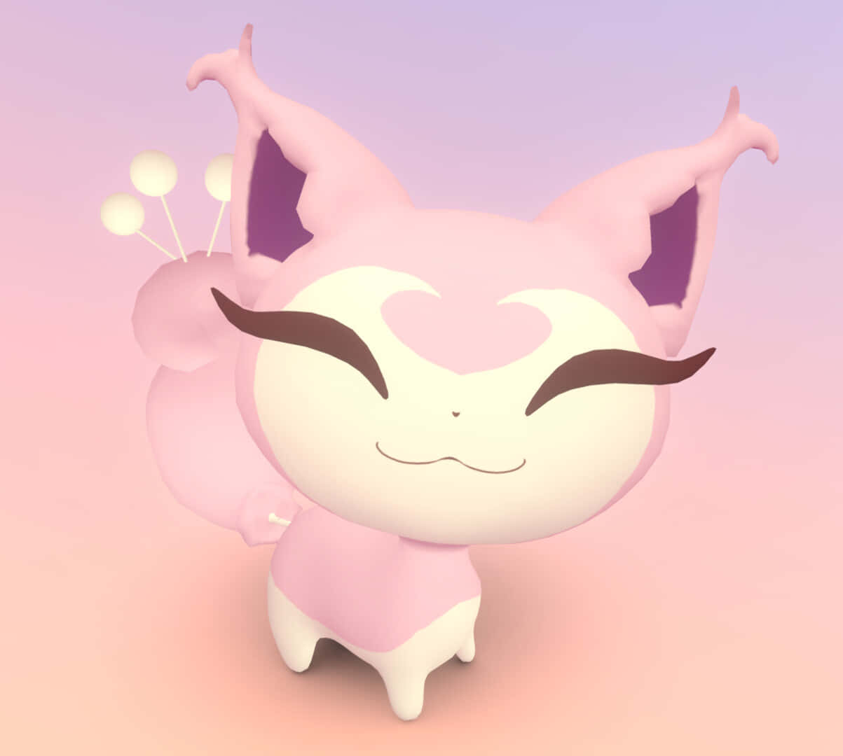 Skitty, pink, anime-style, SD Desktop Wallpaper
