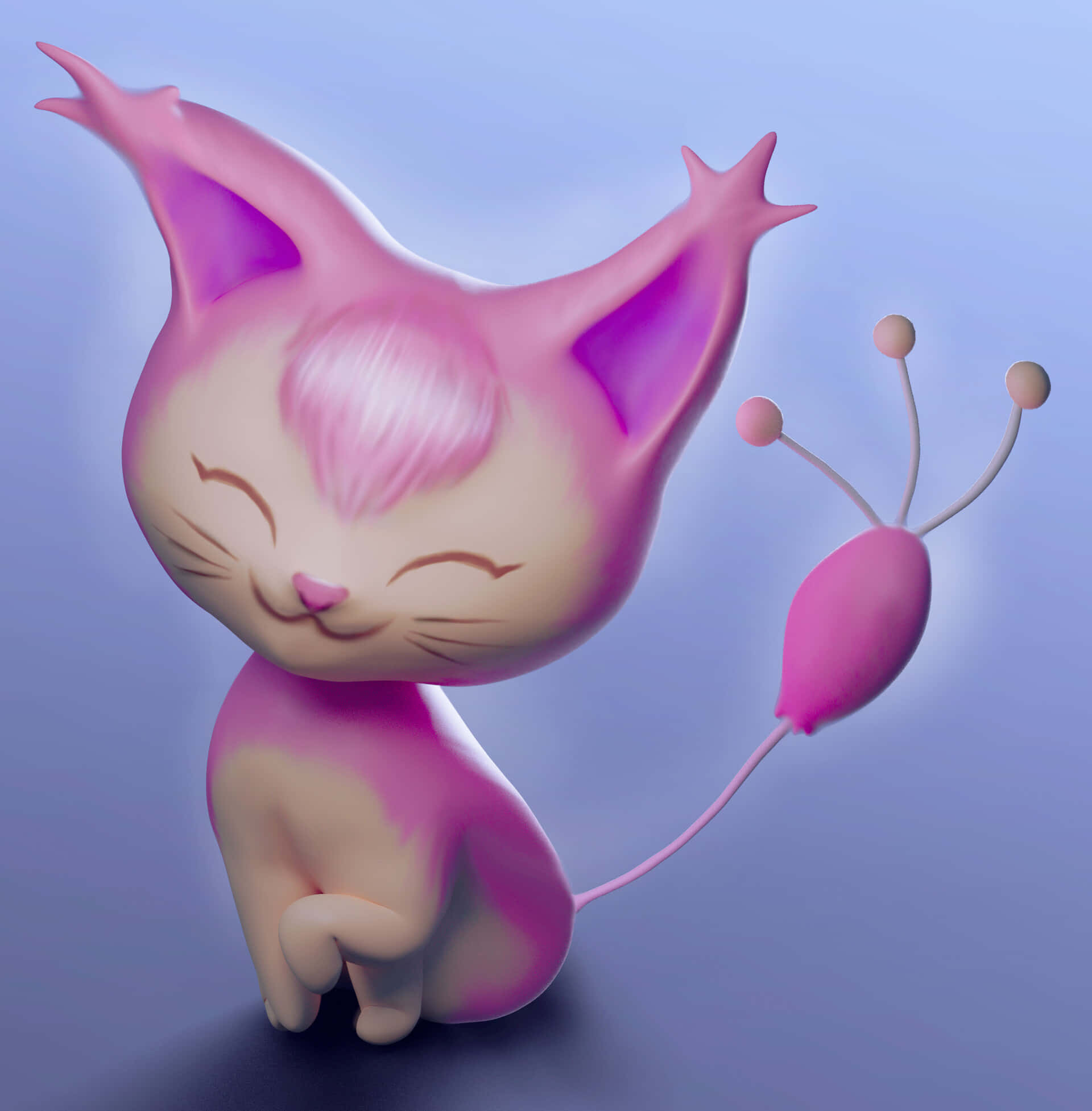 Skitty, pink, 3d-rendered, Full HD Phone Wallpaper