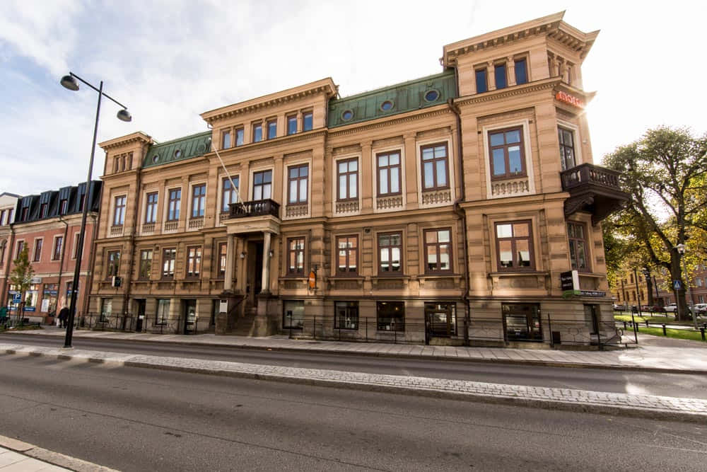 Skövde, historic building, beige, SD Desktop Wallpaper