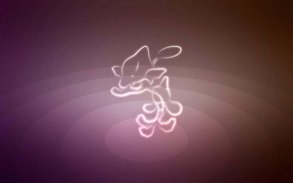 Skrelp, glowing neon outline, cartoon rabbit figure, SD Desktop Wallpaper