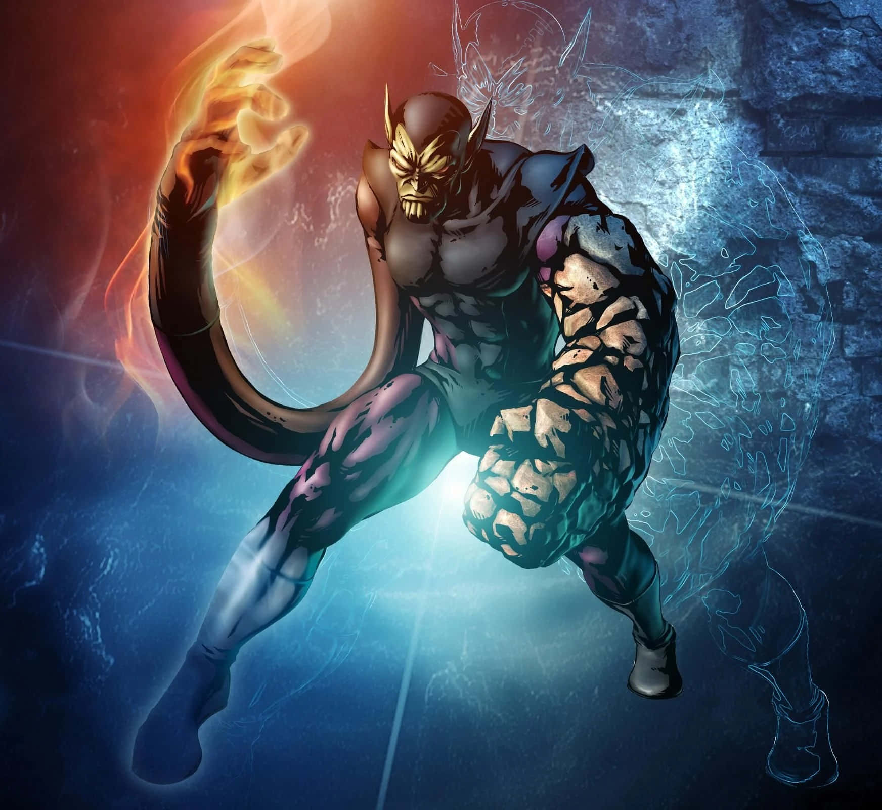 Skrulls, devil-like superhero, glowing eyes, HD Desktop Wallpaper