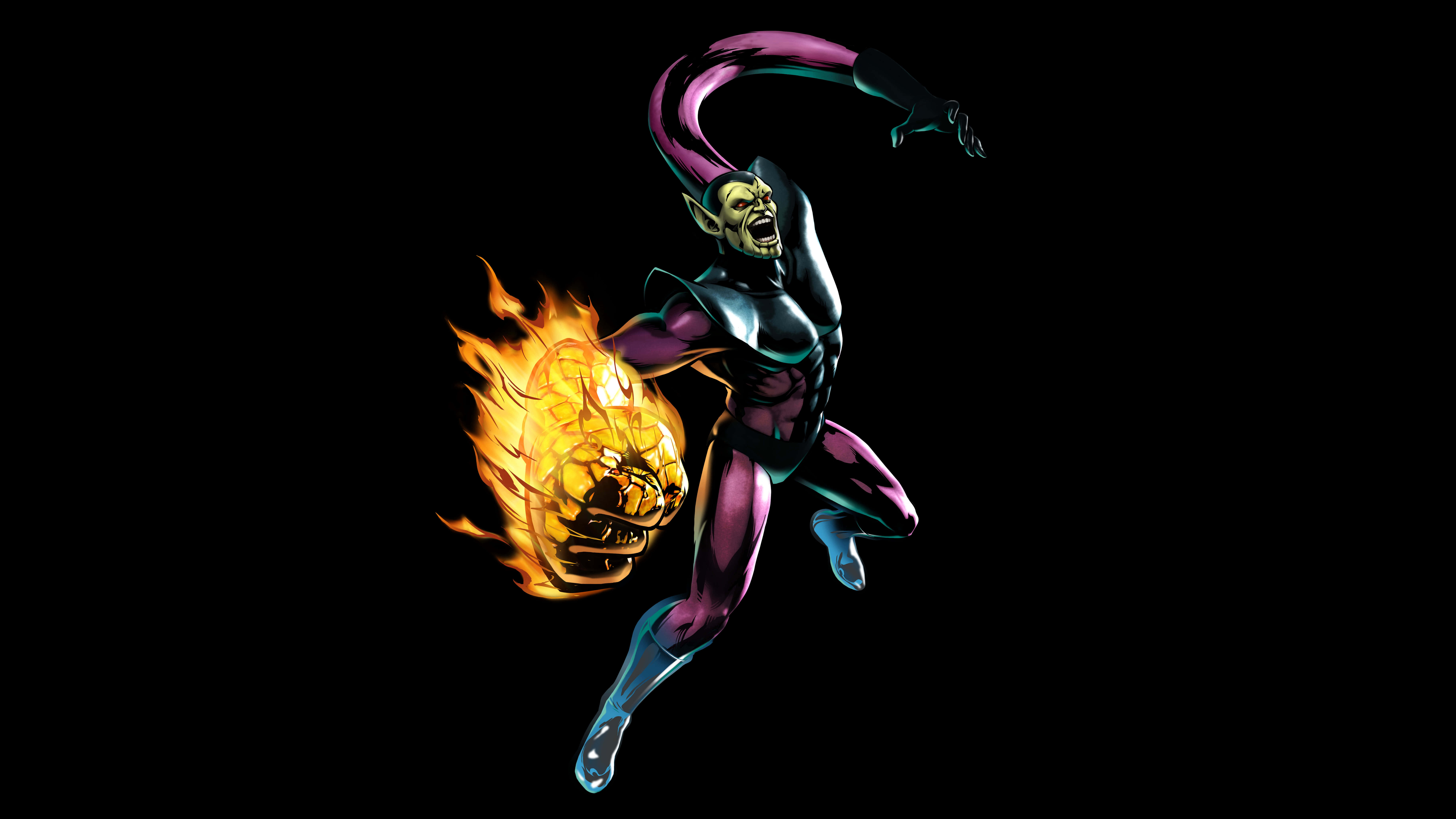 Skrulls, purple suit, flaming skull, 8K Desktop Wallpaper