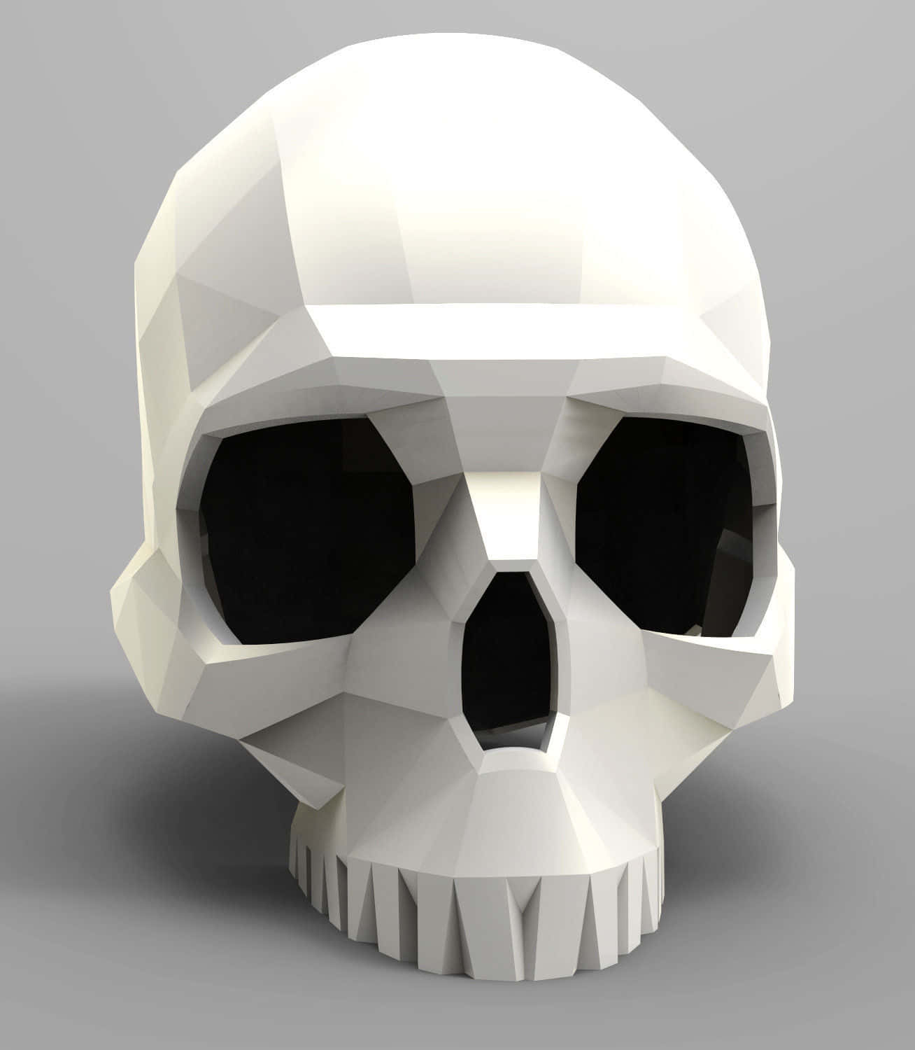 3D skull, low-poly skull, sharp geometric facets, HD Phone Wallpaper