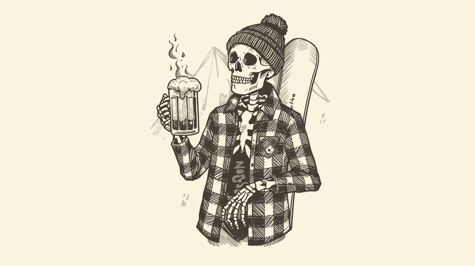 skull, beanie, plaid jacket, HD Desktop Wallpaper