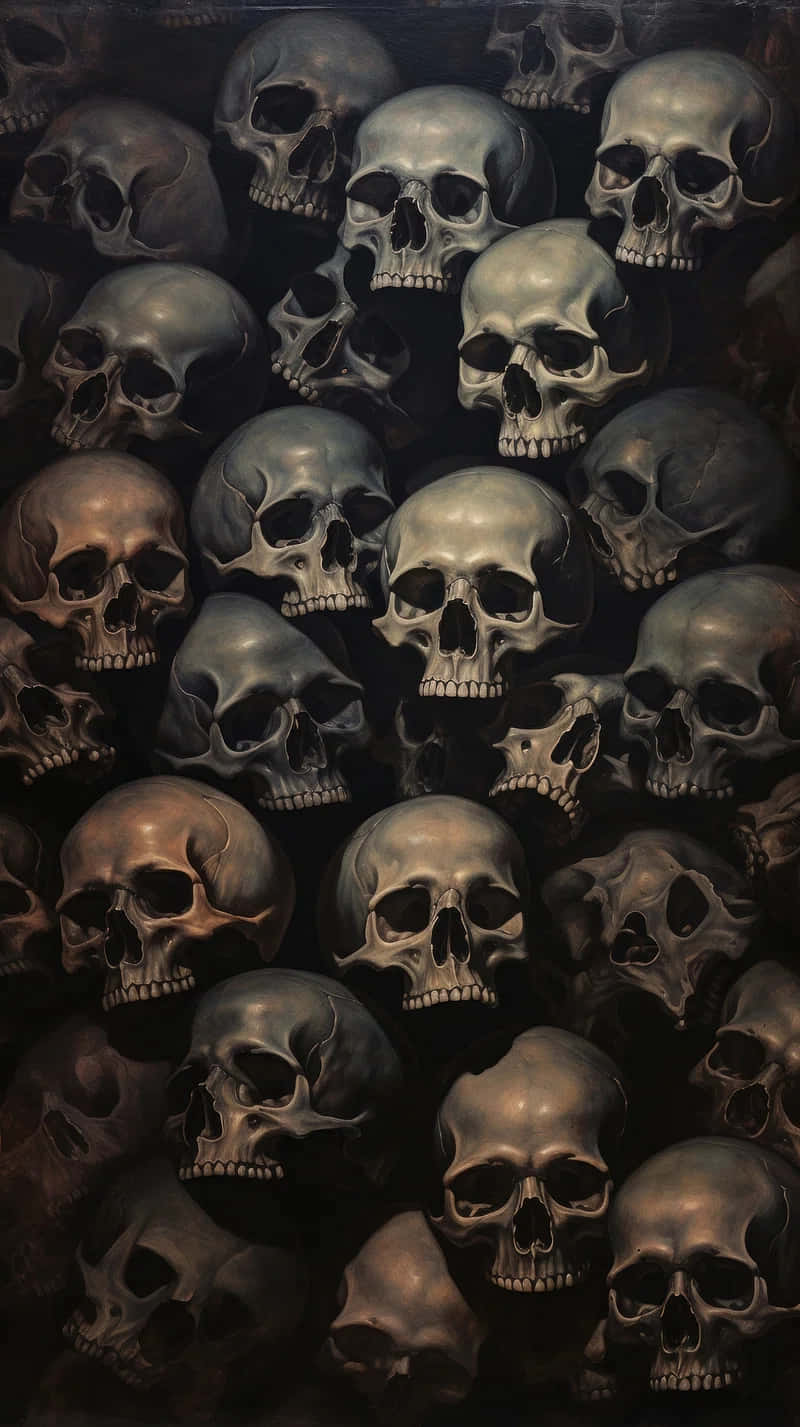 Dark Skull Collage, human skulls, gray, HD Phone Wallpaper