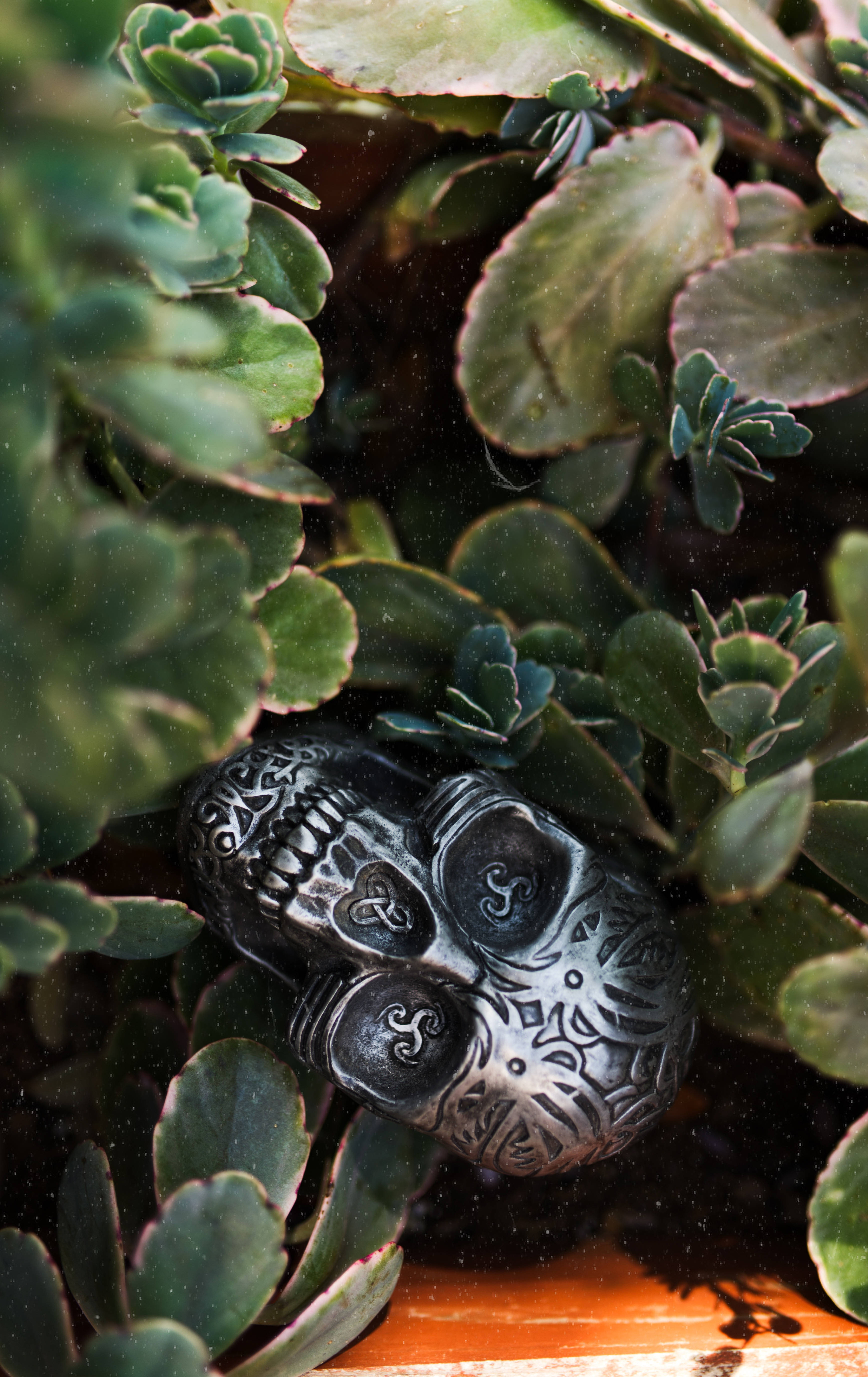metal skull, iPhone screenlock, black sugar skull, 5K Phone Wallpaper