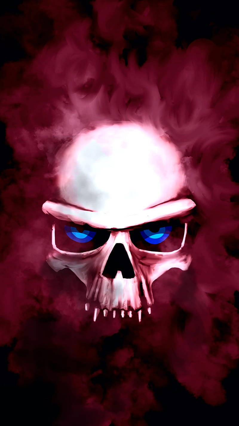 smoky skull swag, glowing white skull, piercing blue eyes, HD Phone Wallpaper
