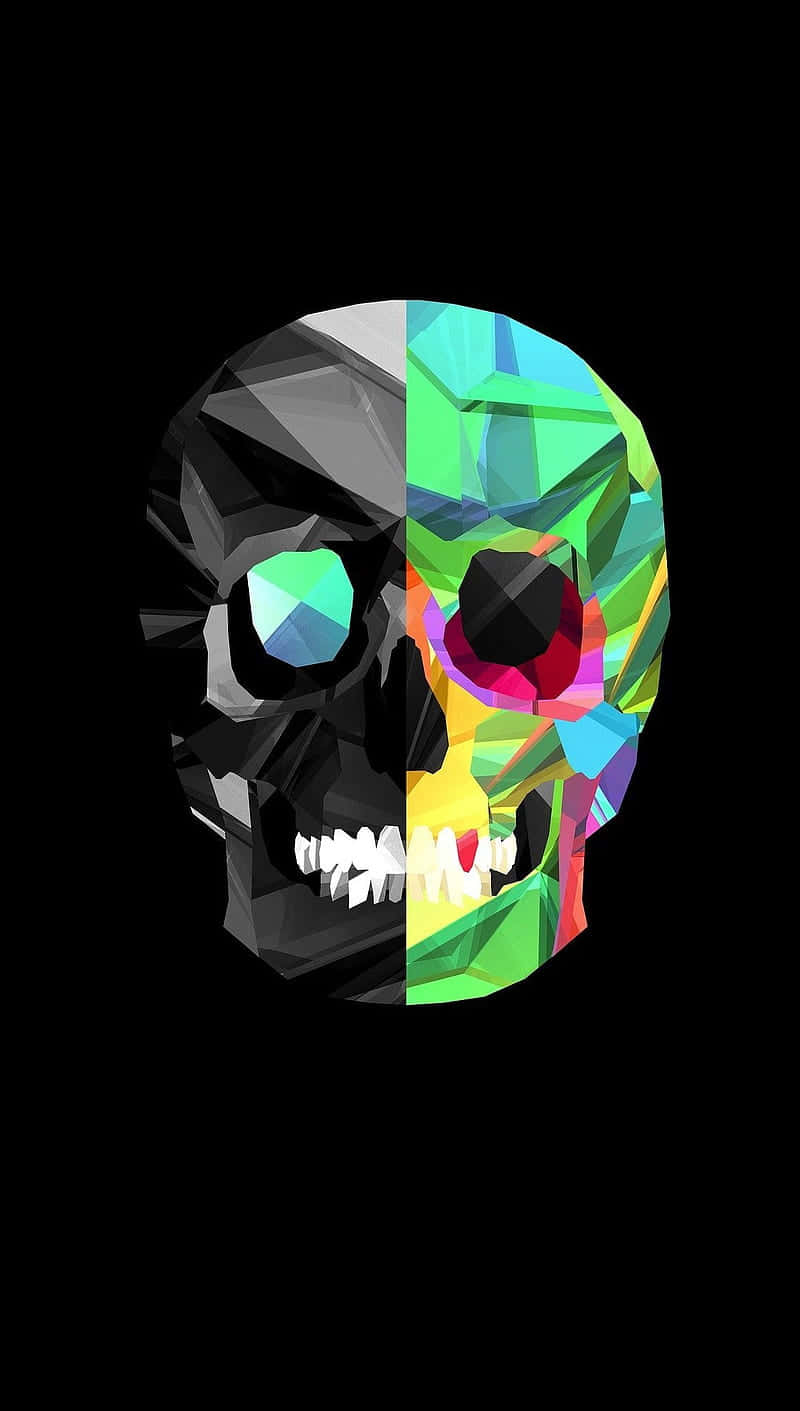 skull phone, black background, monochrome, HD Phone Wallpaper