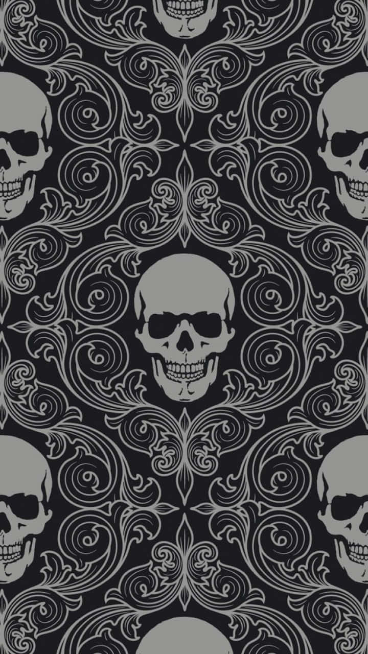 Skull Phone, black, gray, HD Phone Wallpaper