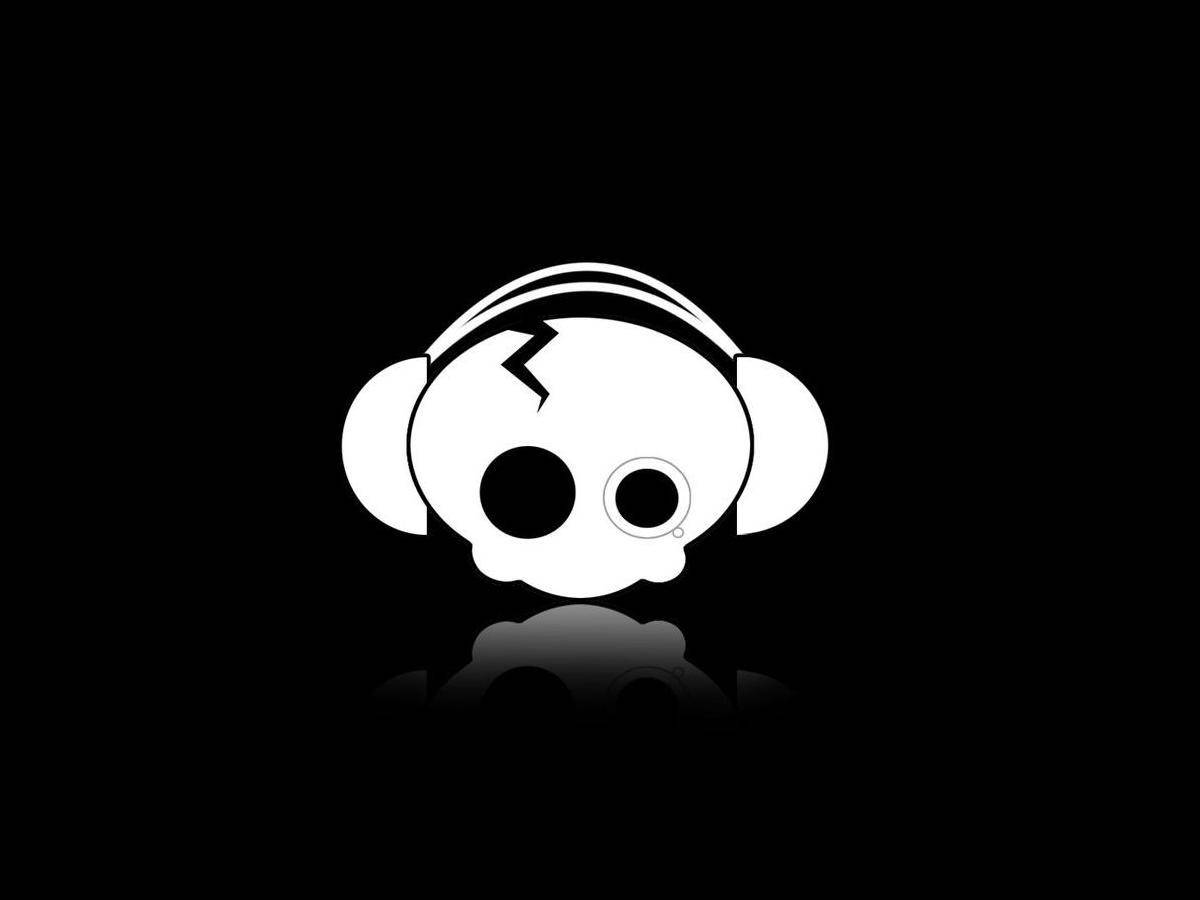 cute skeleton, iPhone, minimalist white skull, SD Desktop Wallpaper