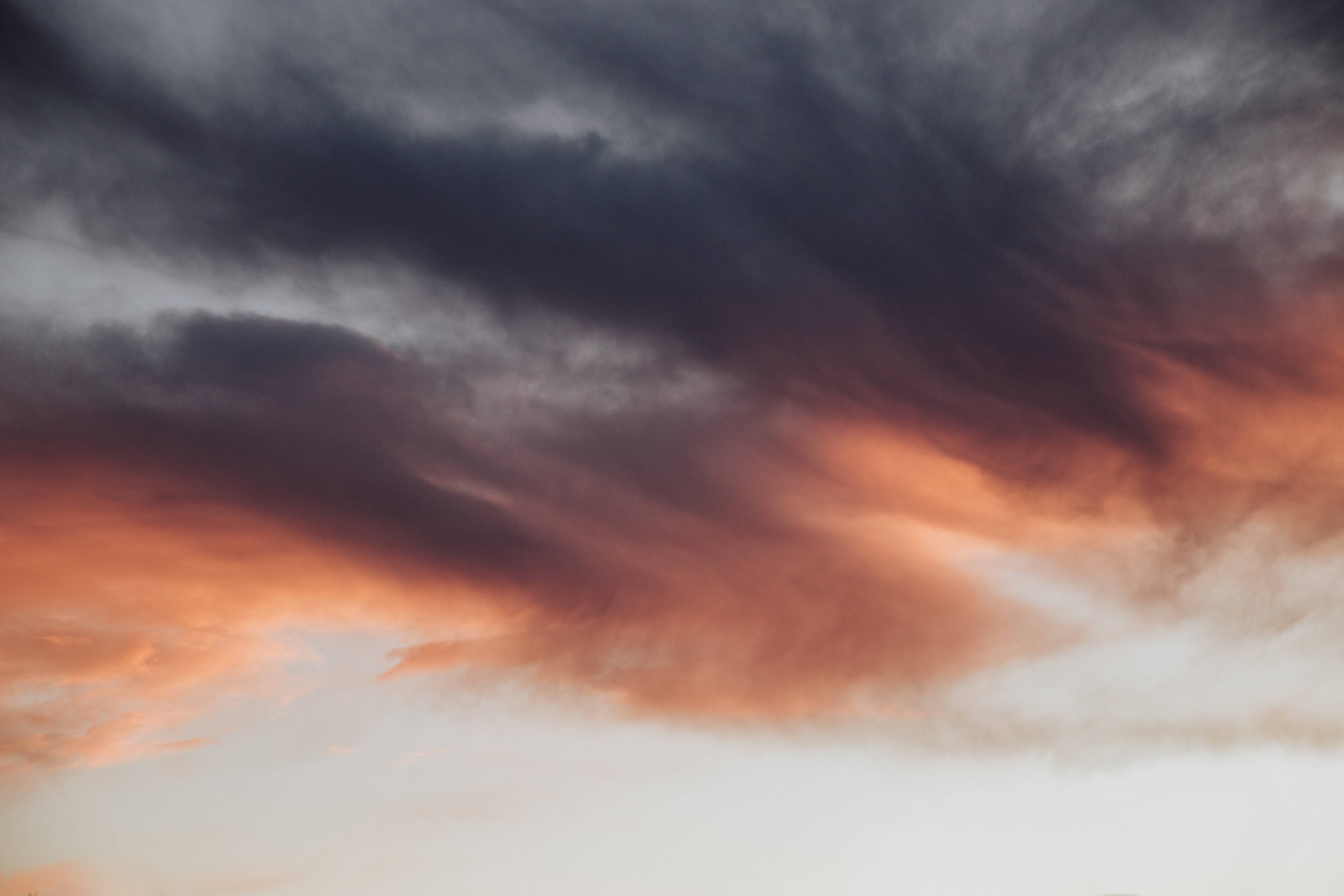 Grey Orange Sky HD, sunset, dark storm clouds, 4K Desktop Wallpaper