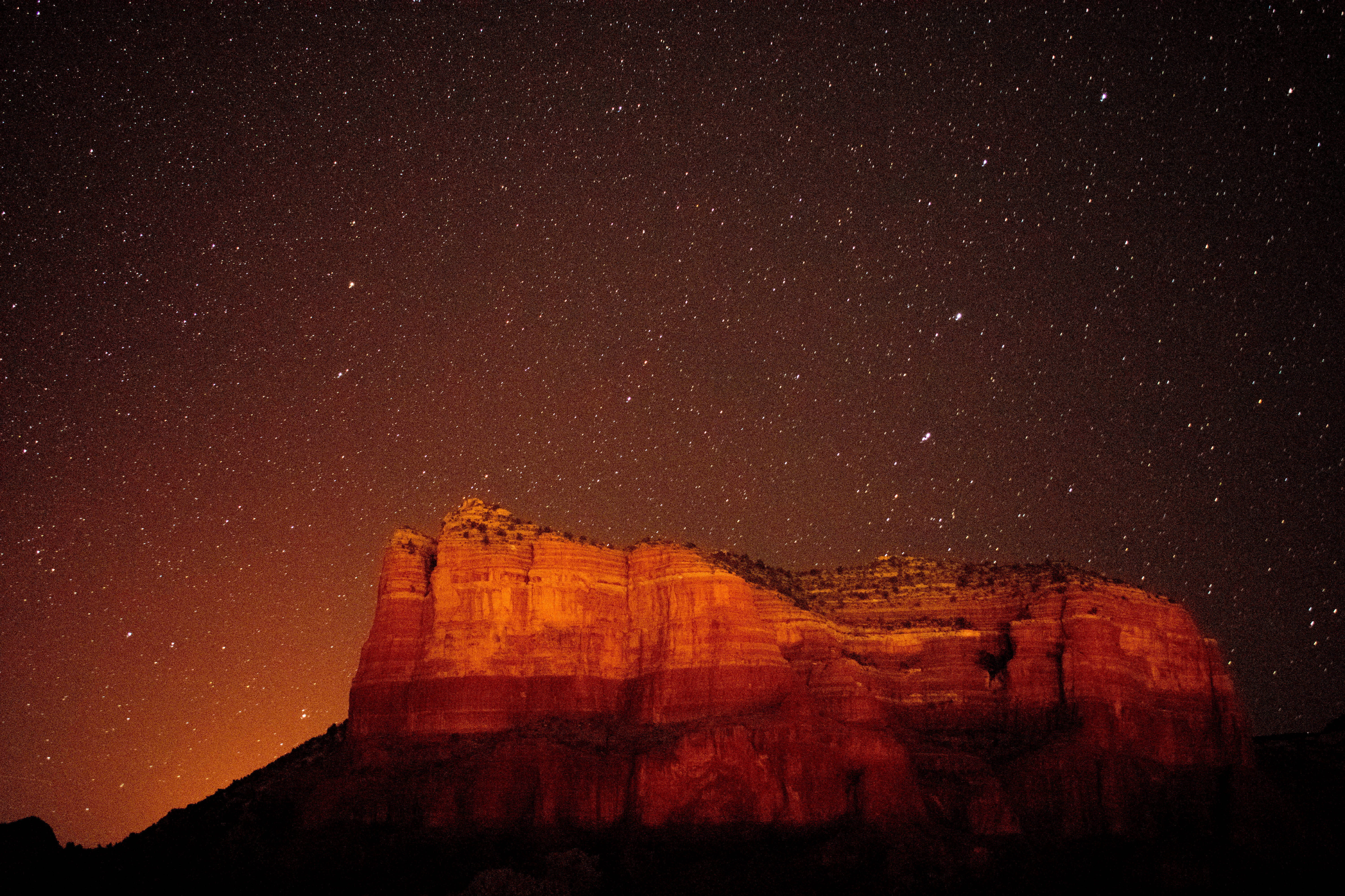 Sky HD, brown mountain, red rock formation, 5K Desktop Wallpaper