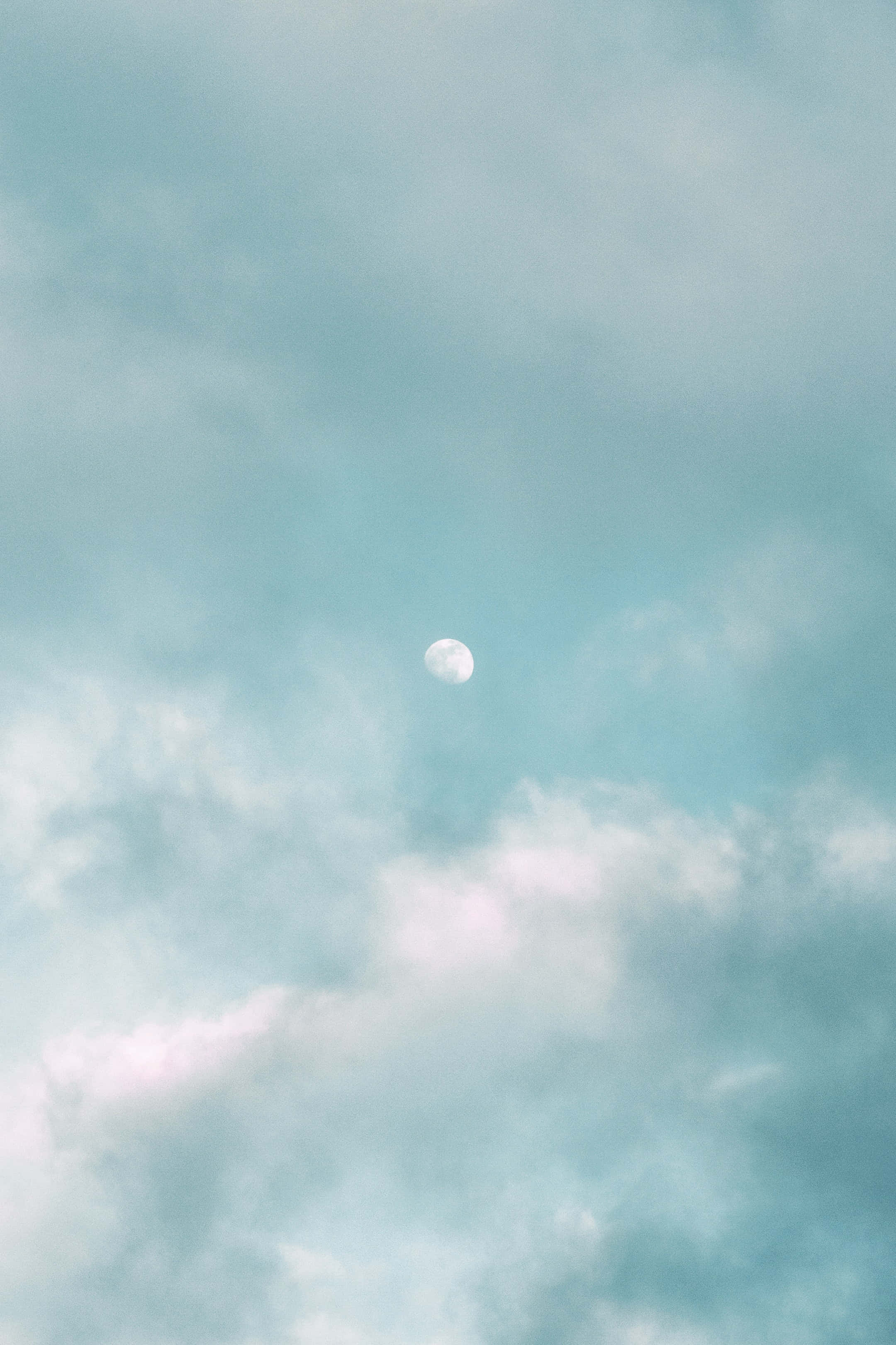 distant moon, light blue, wispy clouds, 2K Phone Wallpaper