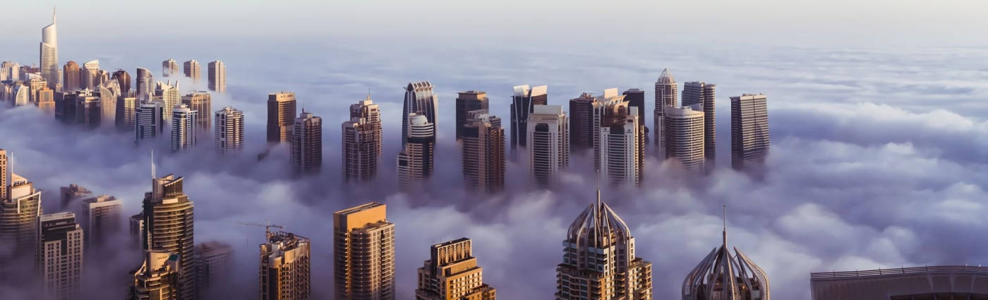 cityscape, skyscrapers, clouds, HD Desktop Wallpaper