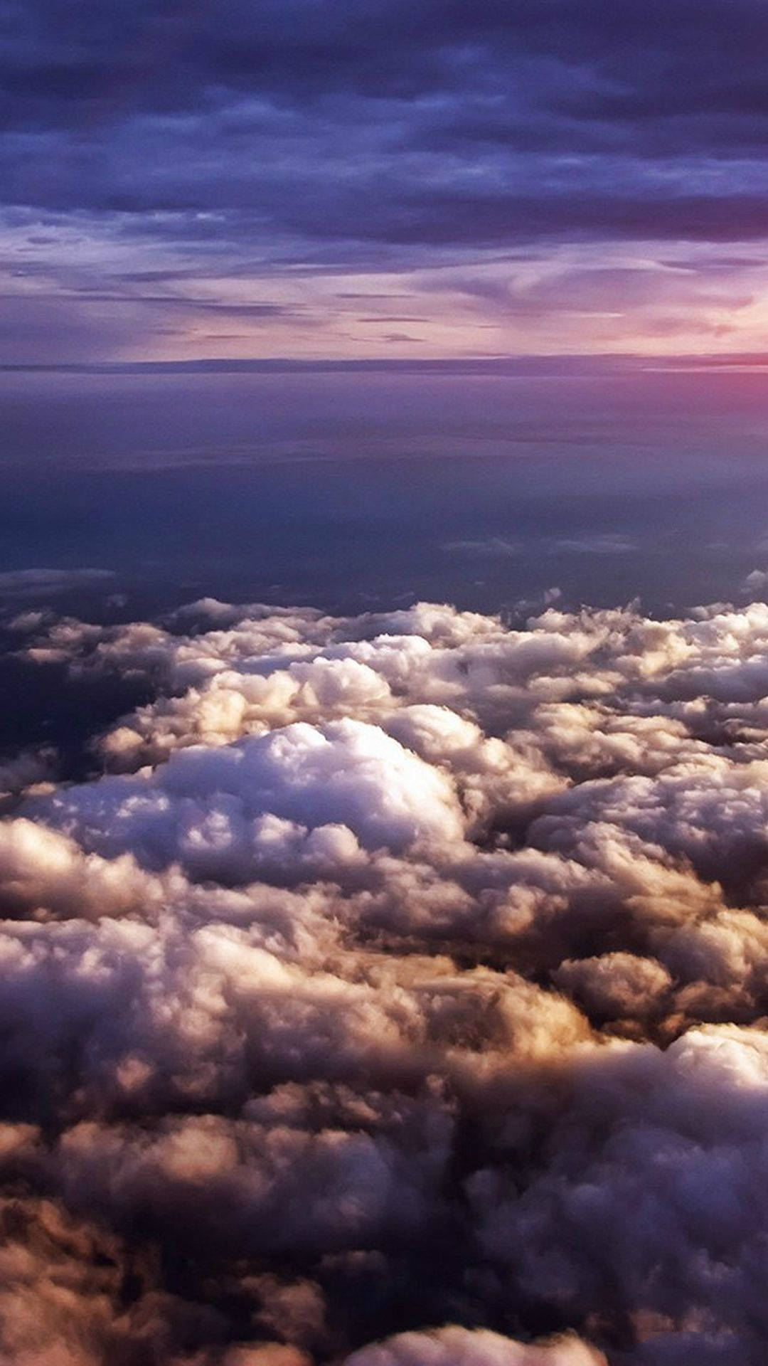 purple clouds, golden sunset light, deep purple twilight sky, Full HD Phone Wallpaper