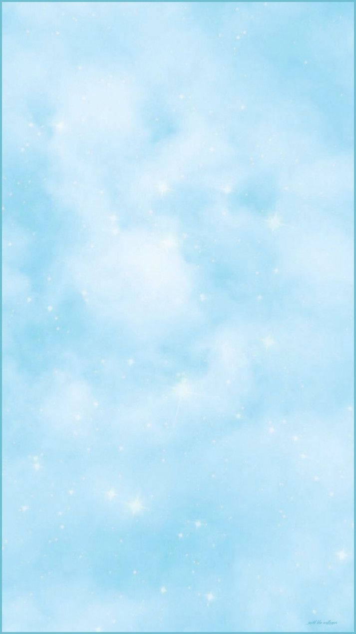 pastel blue, gentle clouds, twinkling star-like sparkles, SD Phone Wallpaper