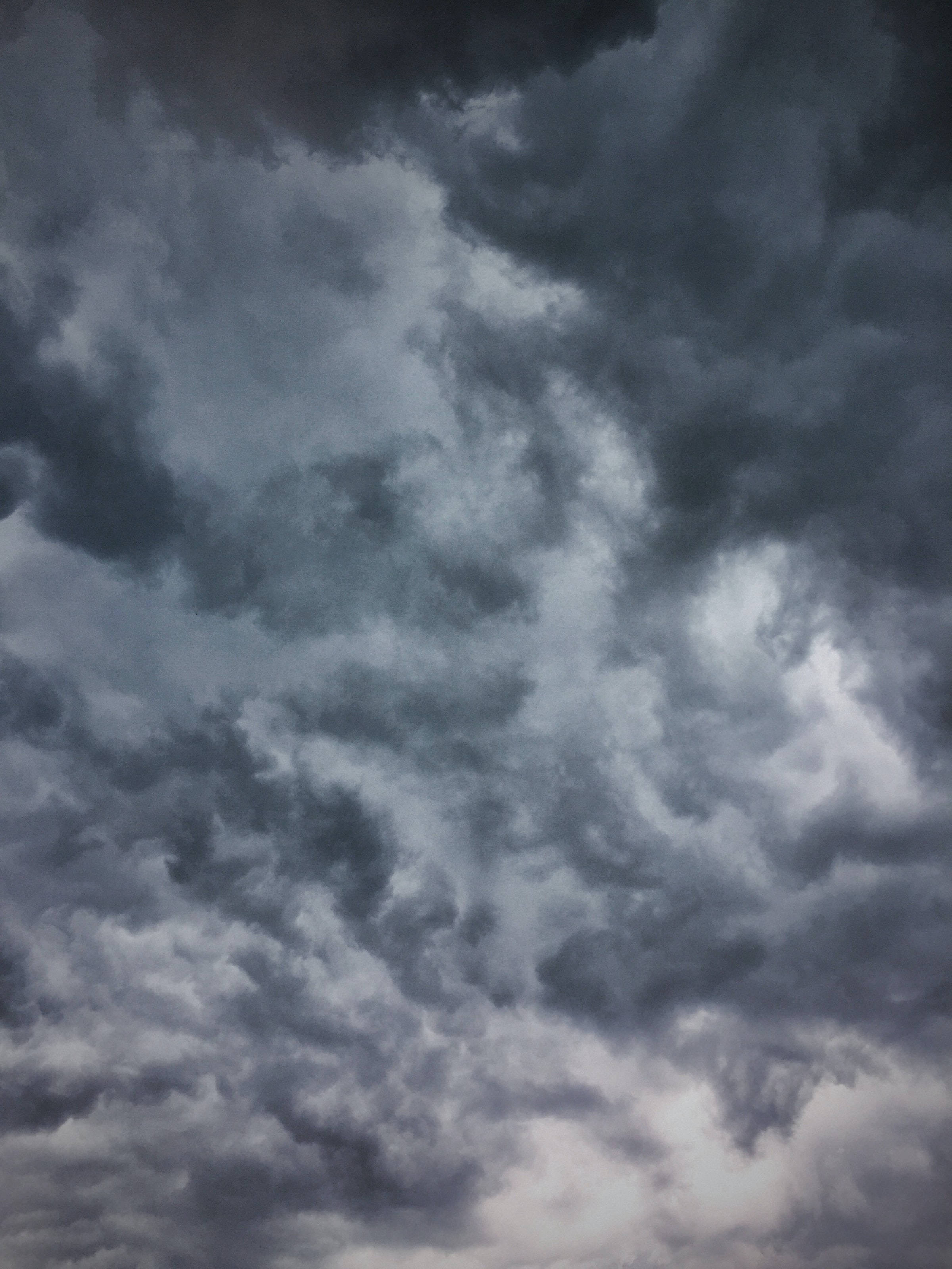 dull gray, cloudy sky, storm clouds, 2K Phone Wallpaper