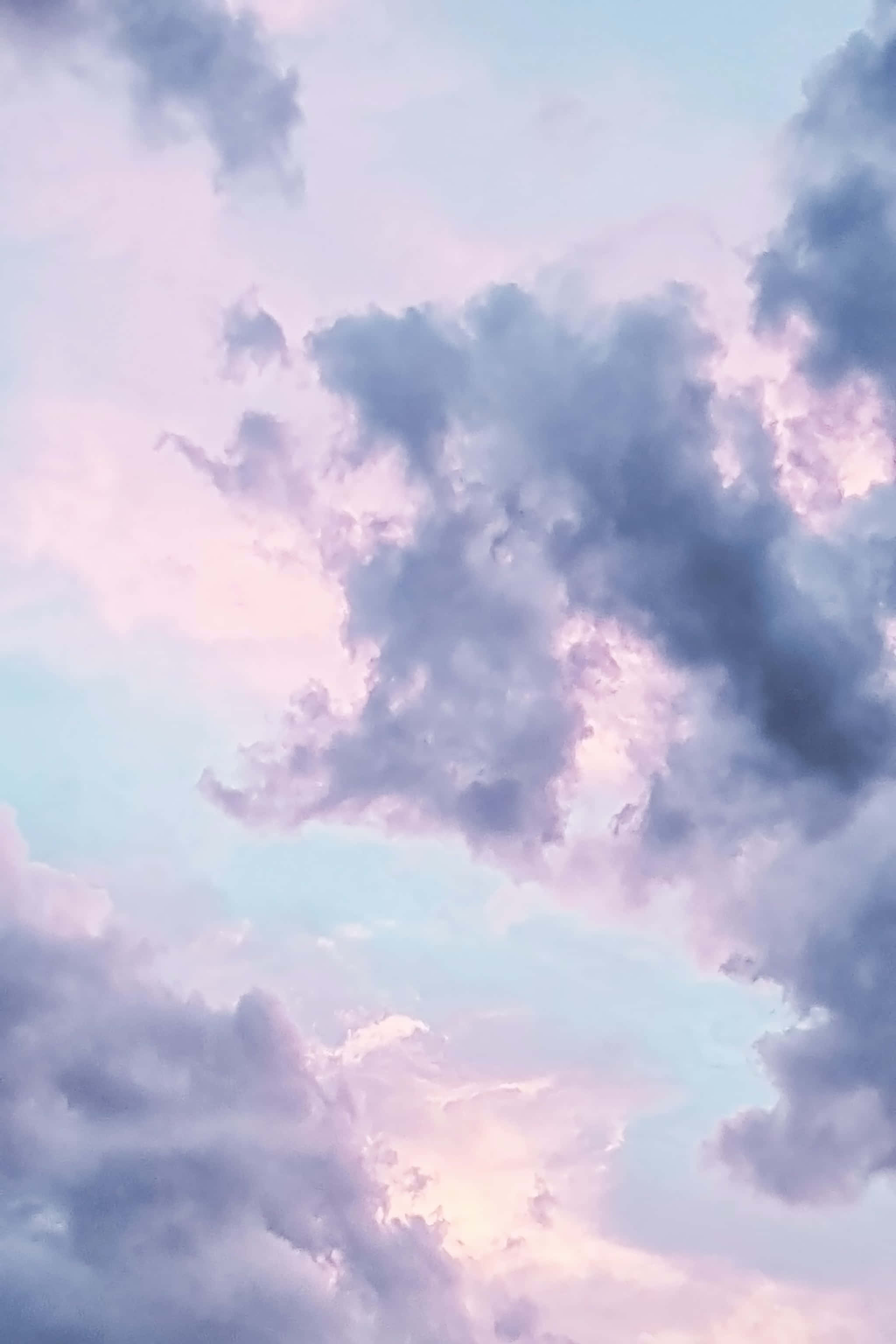 pastel sky, twilight, soft lavender clouds, 2K Phone Wallpaper