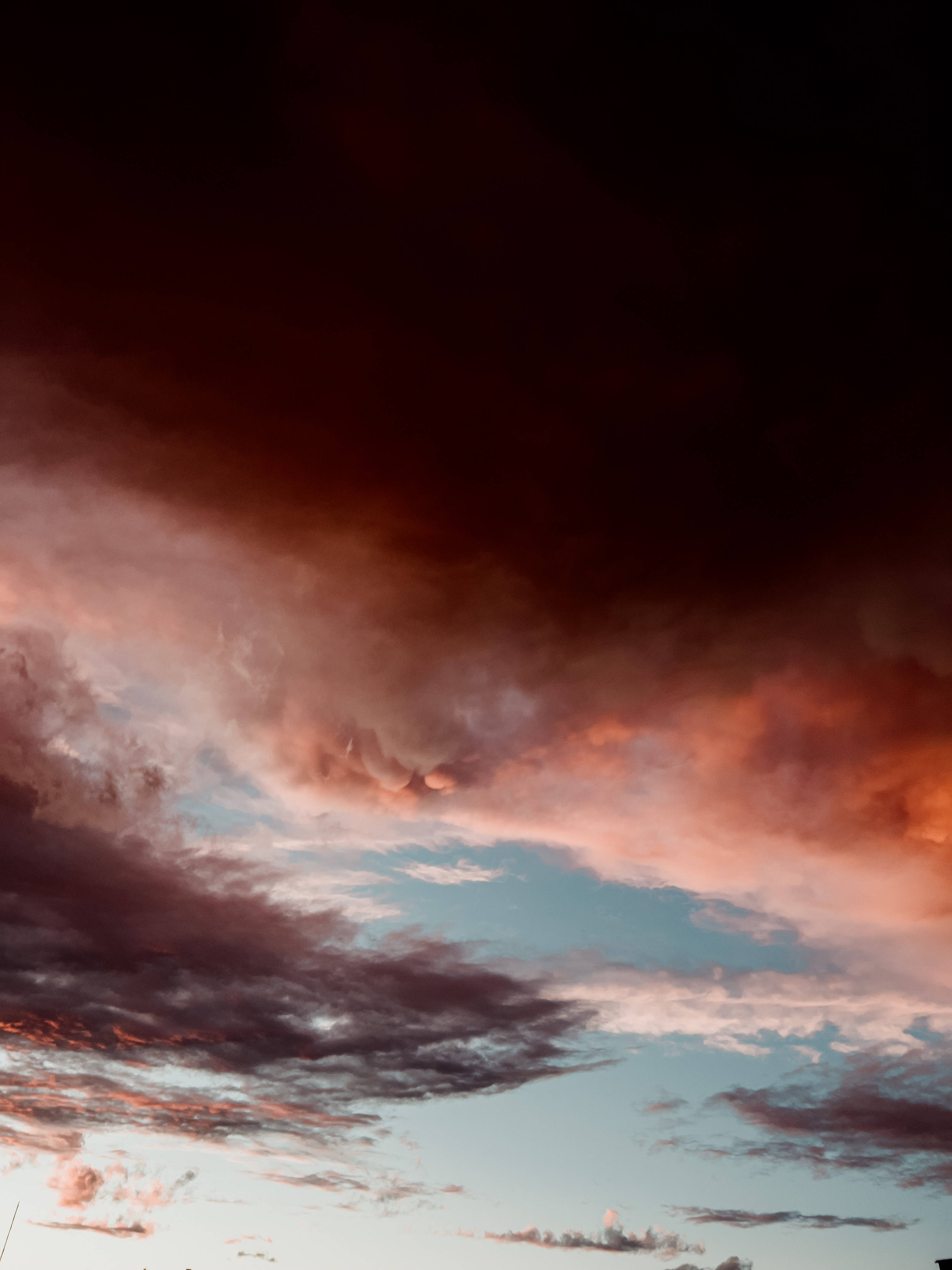 iPhone, twilight sky, fiery orange, 4K Phone Wallpaper