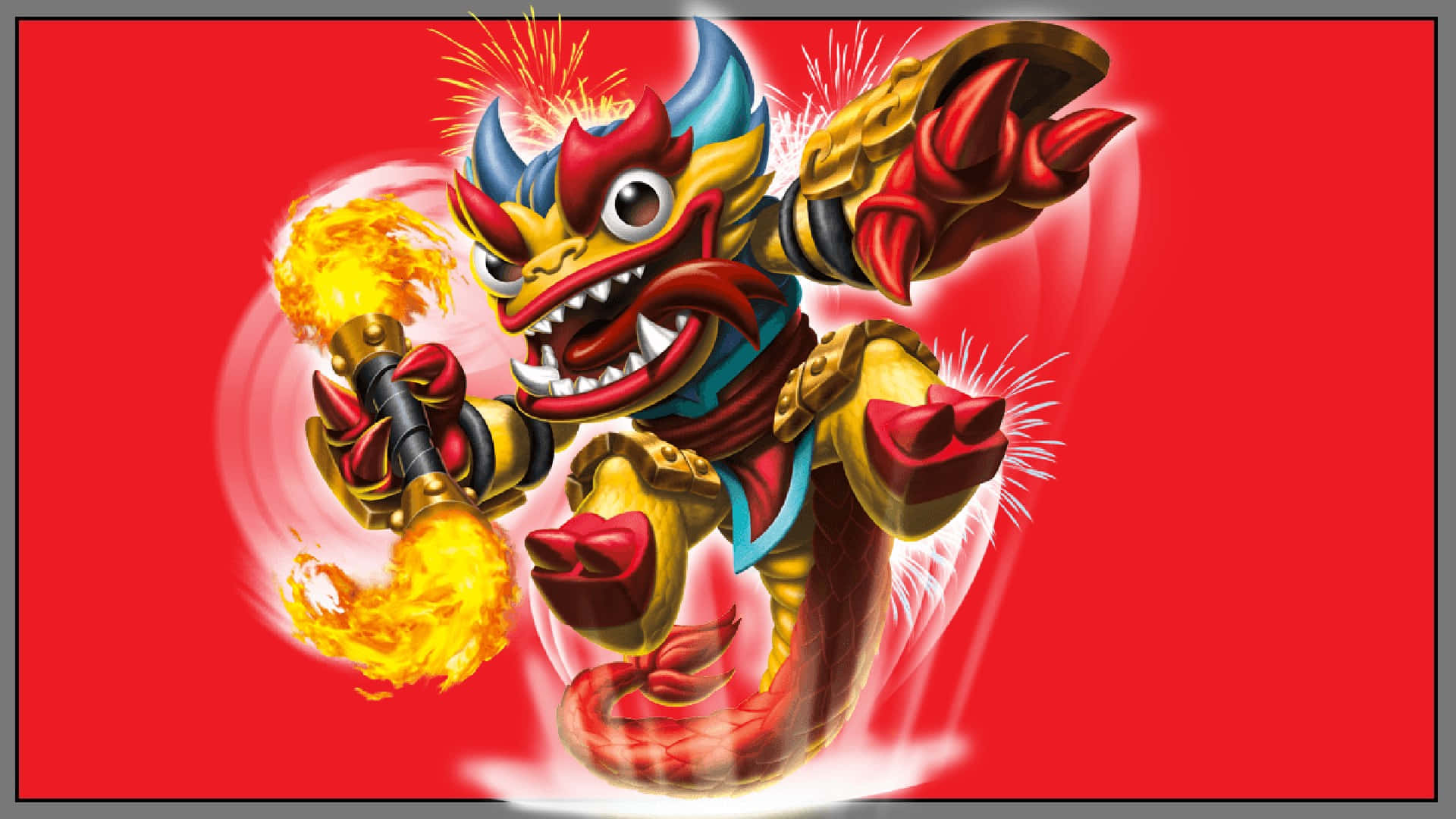 Skylanders, dragon, blue horns, Full HD Desktop Wallpaper