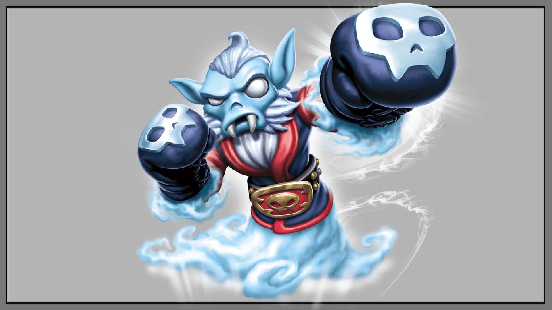 Skylanders, blue-skinned goblin-like character, skull gloves, Full HD Desktop Wallpaper