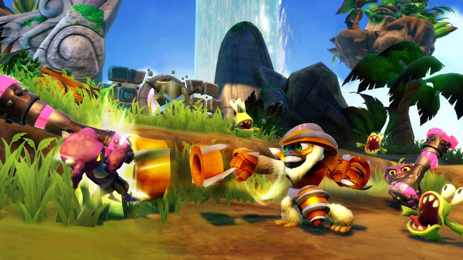 Skylanders, cartoon monkey, striped outfit, HD Desktop Wallpaper