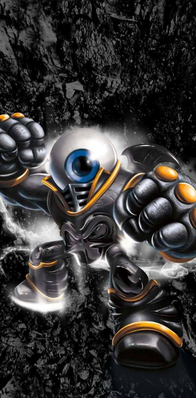 Skylanders, glowing blue eye, orange accents, HD Phone Wallpaper