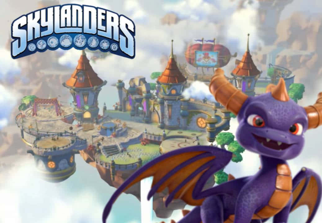 Skylanders, purple dragon, orange horns, SD Desktop Wallpaper