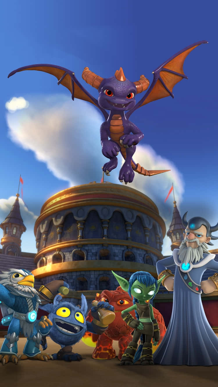 Skylanders, purple dragon, colorful fantasy characters, HD Phone Wallpaper