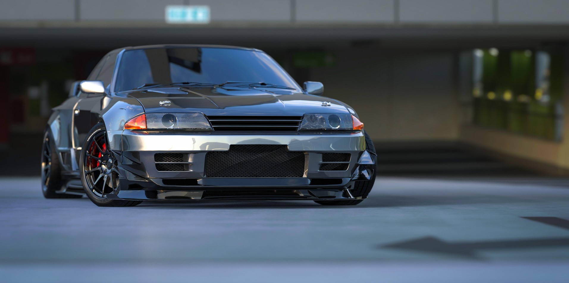 Skyline R32, silver, red brake calipers, HD Desktop Wallpaper