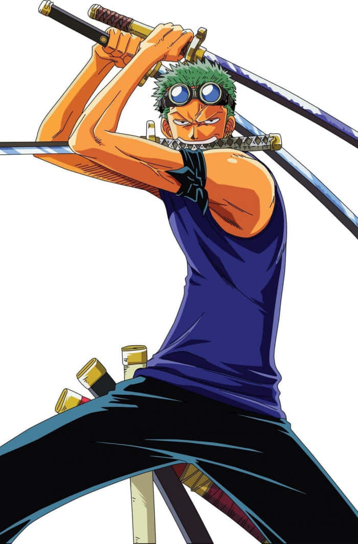 Skypiea, green hair, goggles, SD Phone Wallpaper