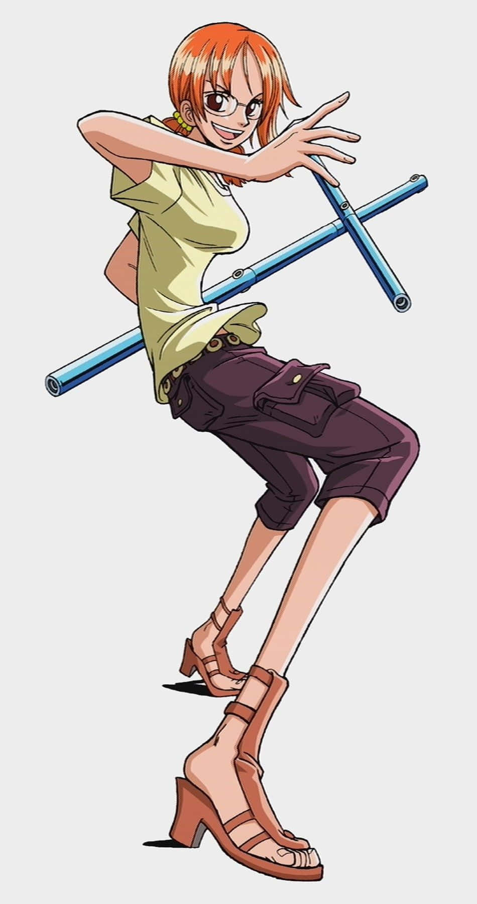 Skypiea, orange hair, glasses, HD Phone Wallpaper