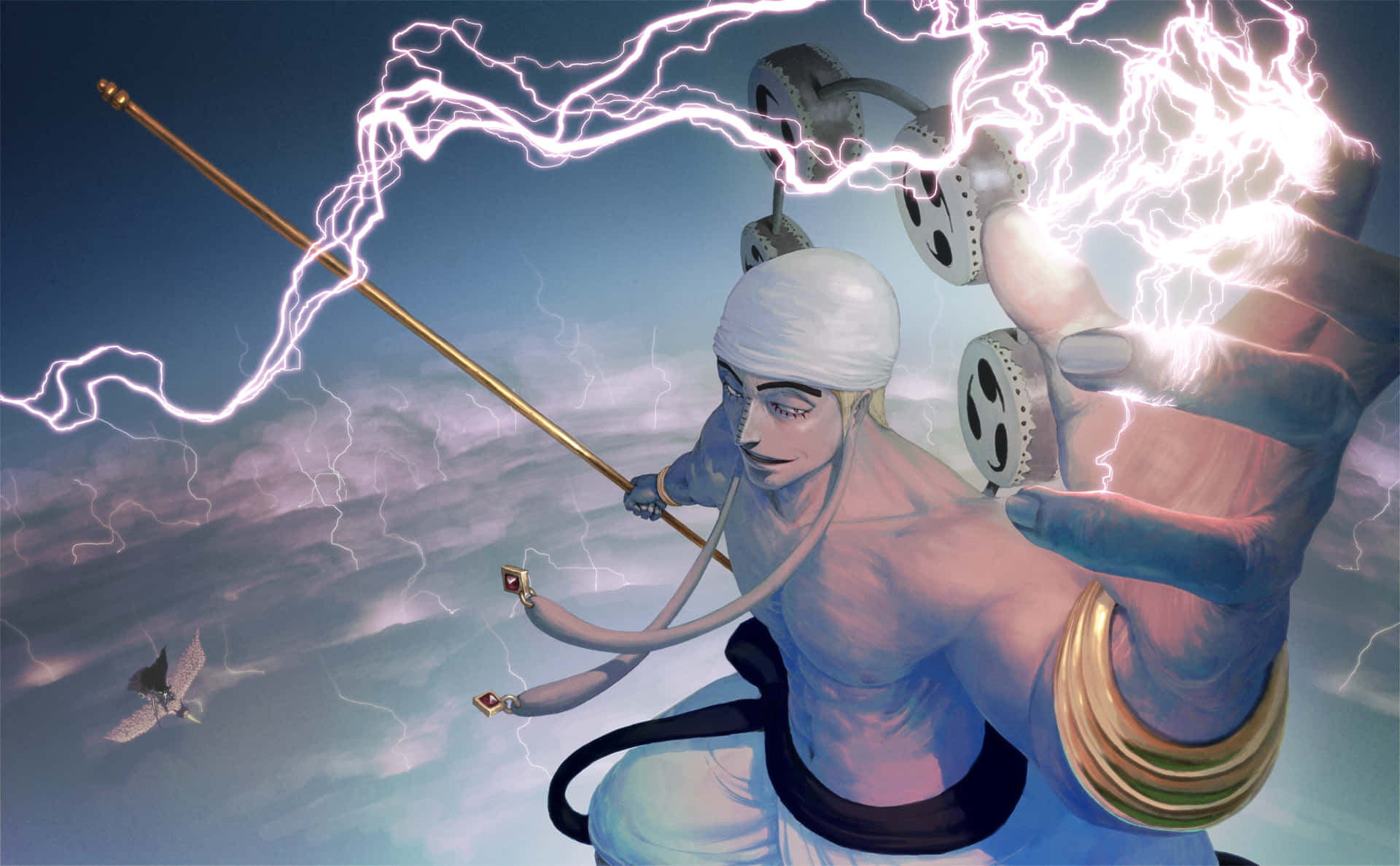 Skypiea, anime warrior, white headwrap, Full HD Desktop Wallpaper