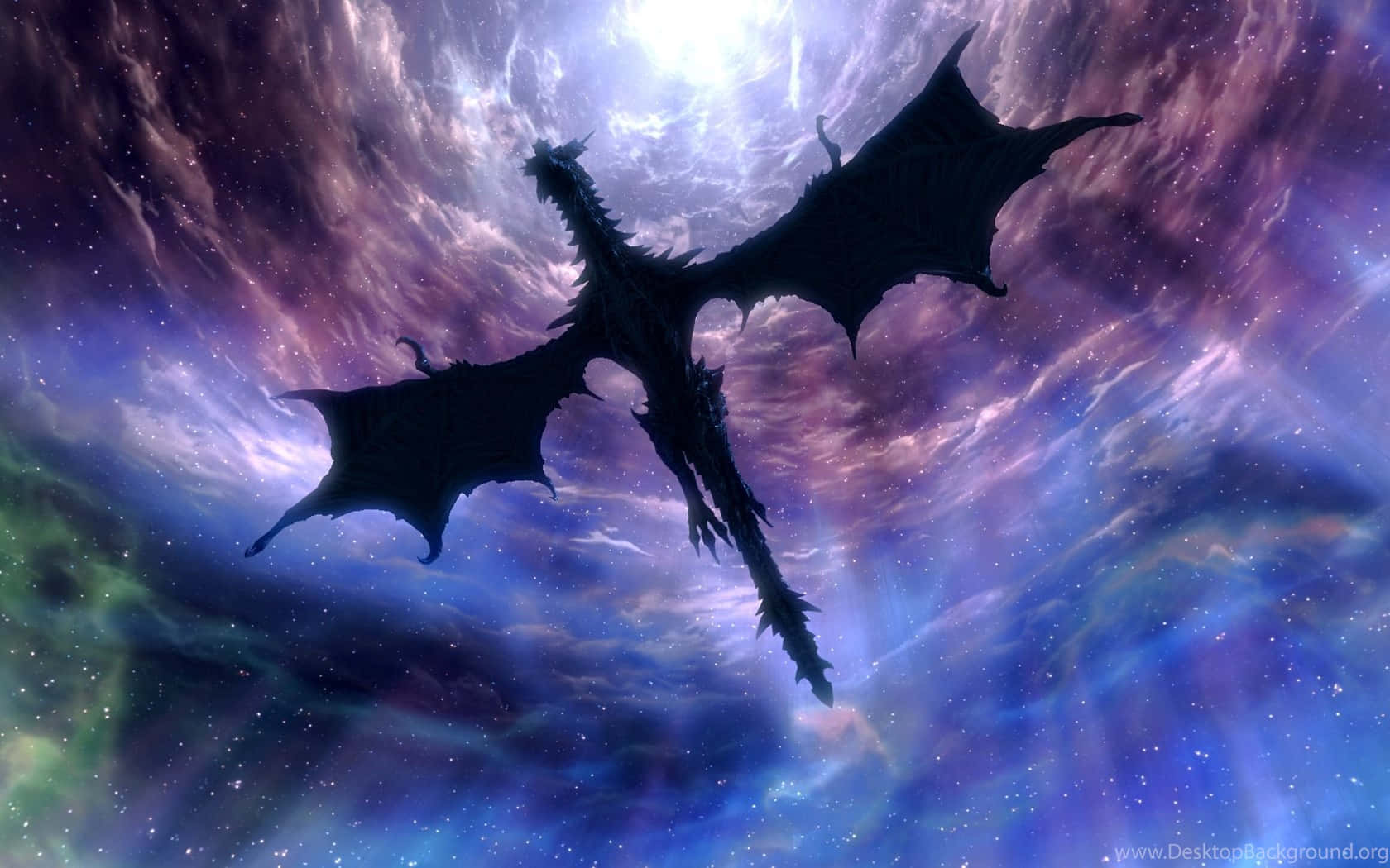Skyrim, Alduin, fiery dragon, HD Desktop Wallpaper