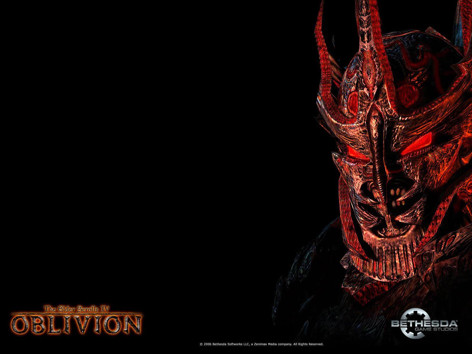Skyrim Daedric, Daedric Warrior, red-hued demonic face, HD Desktop Wallpaper