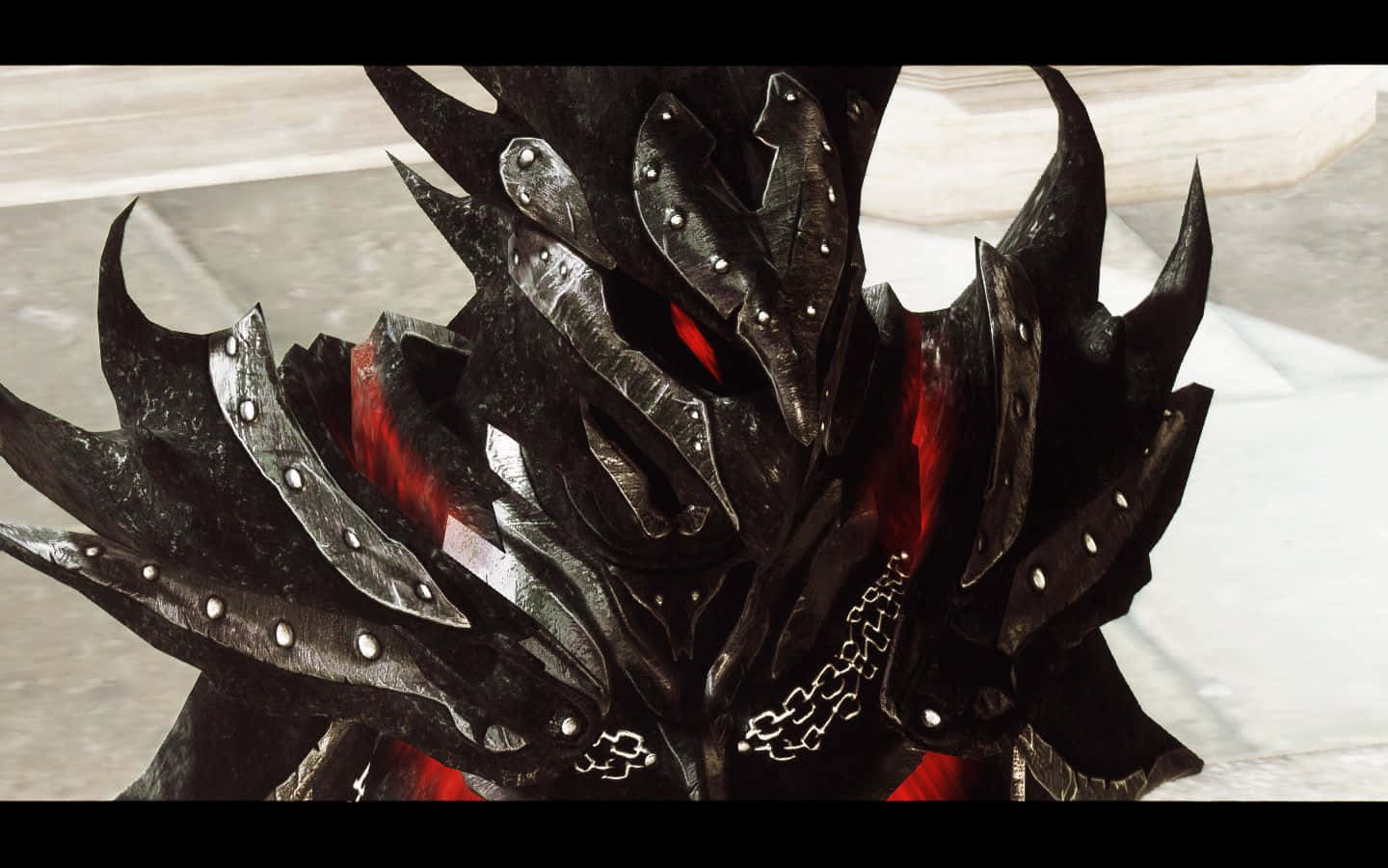 Skyrim Daedric, Daedric warrior, black spiked armor, HD Desktop Wallpaper