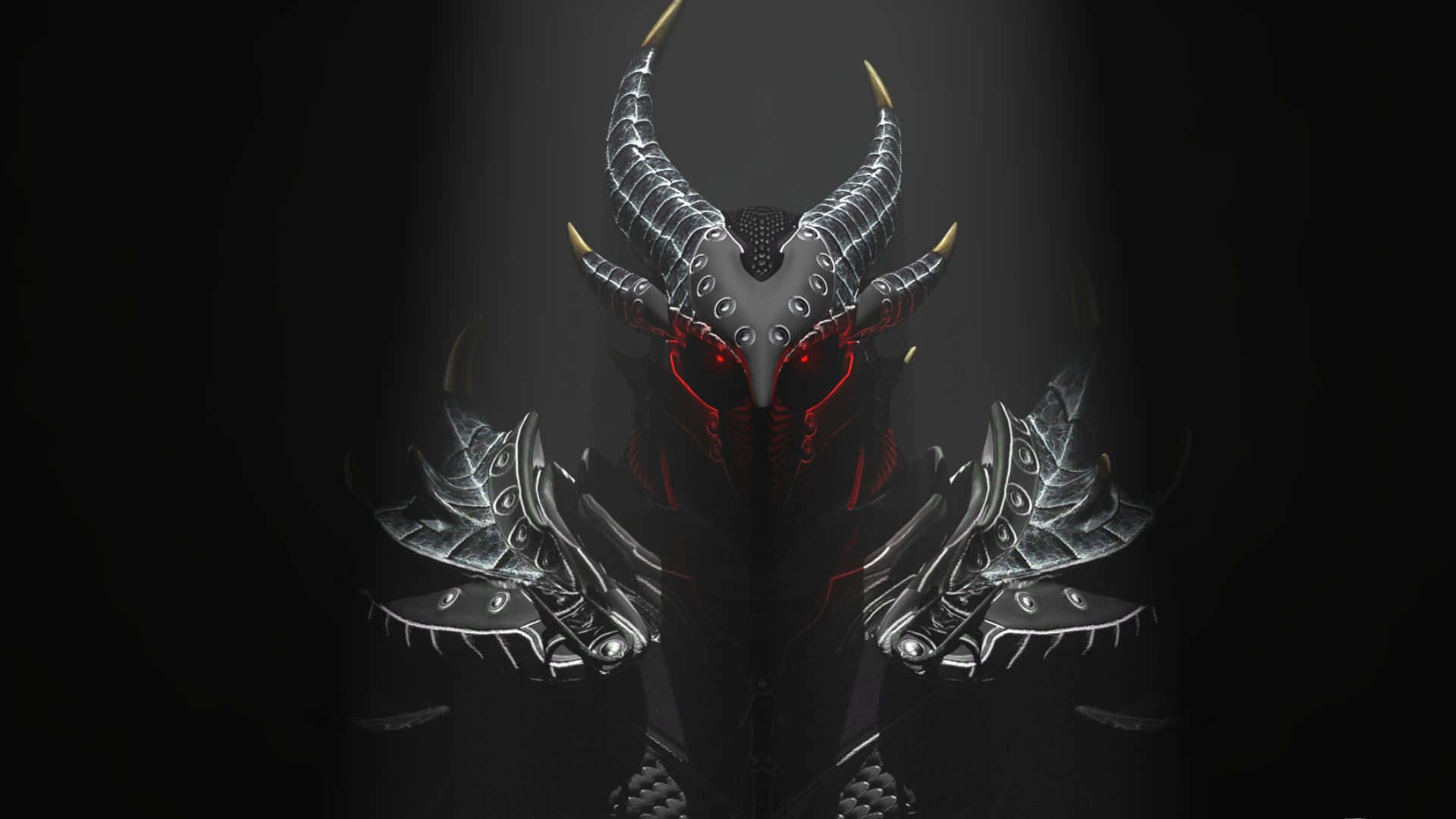 Skyrim Daedric, Daedric warrior, glowing red eyes, Full HD Desktop Wallpaper